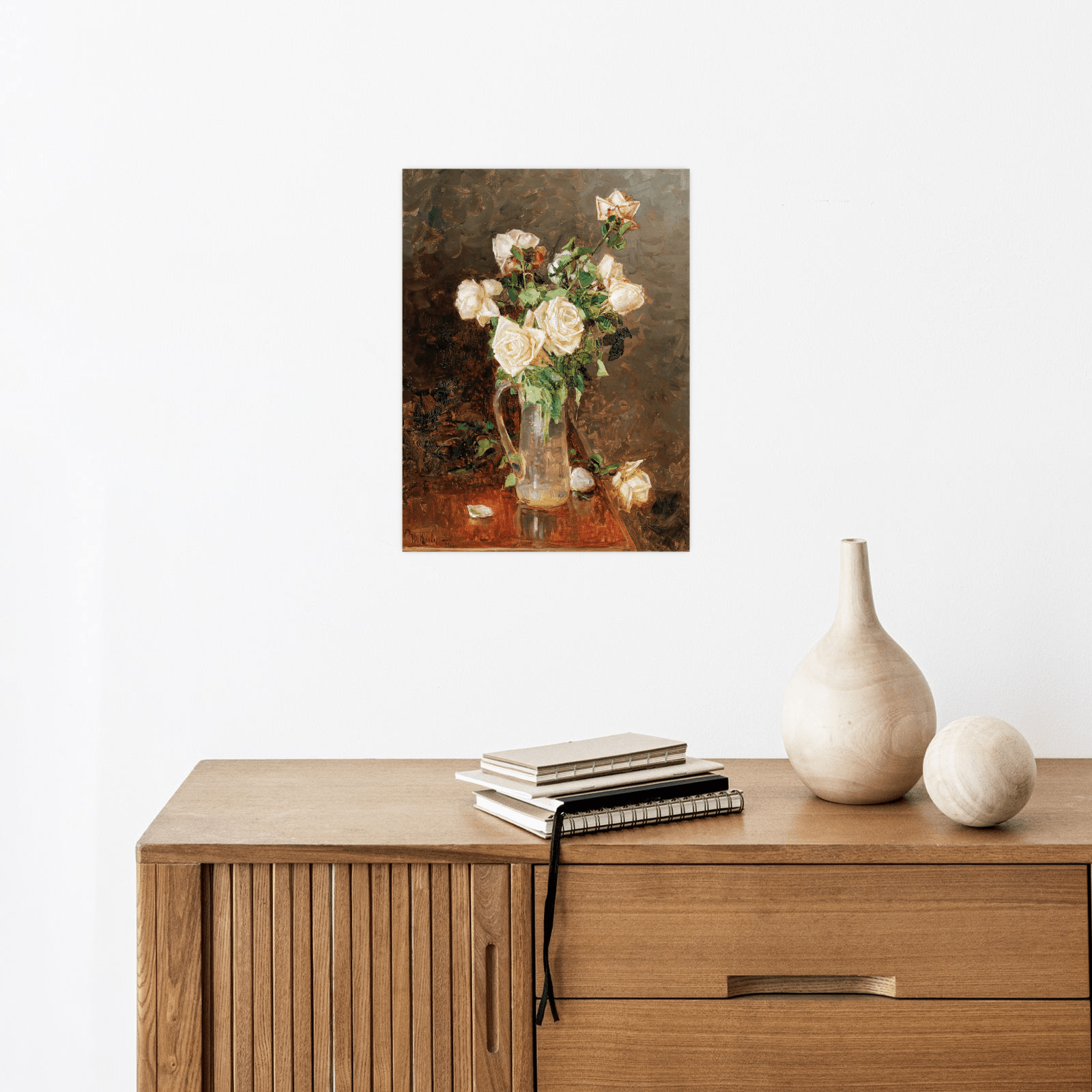 A bouquet of roses in a glass ewer, Yuliy Yulevich Klever Jr - ArtDeco Canvas