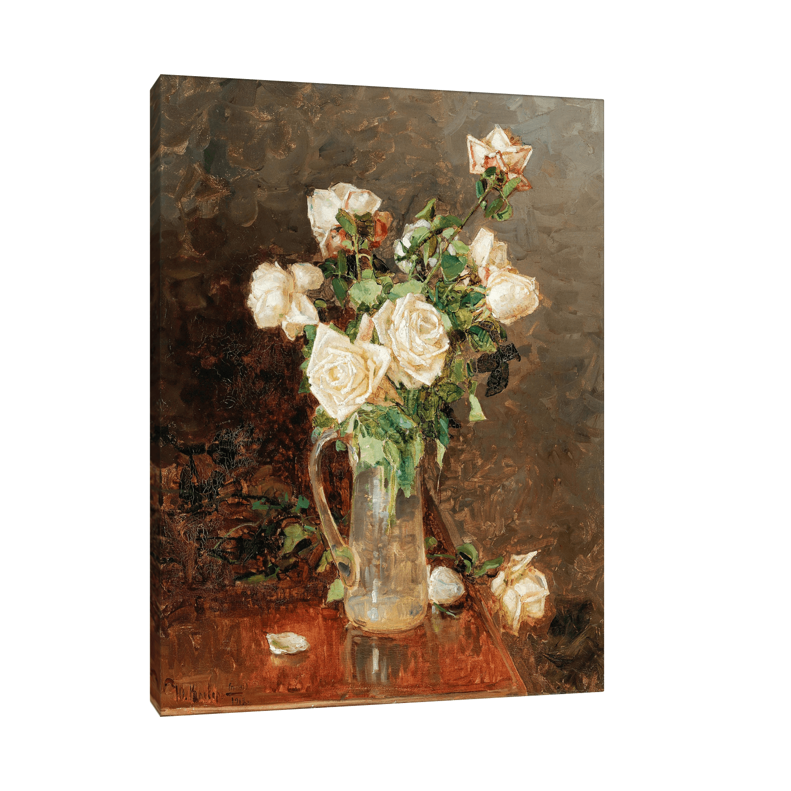 A bouquet of roses in a glass ewer, Yuliy Yulevich Klever Jr - ArtDeco Canvas