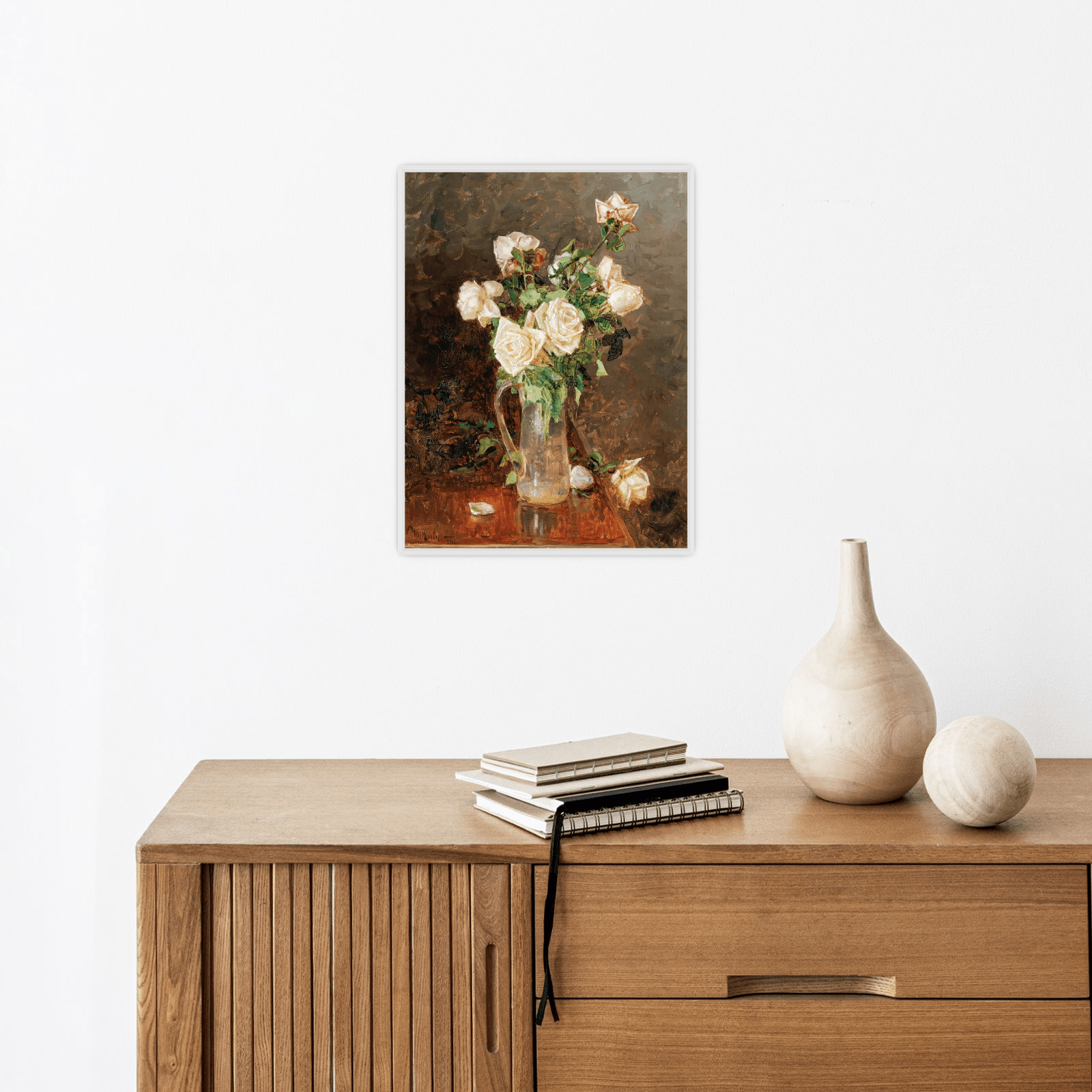 A bouquet of roses in a glass ewer, Yuliy Yulevich Klever Jr - ArtDeco Canvas