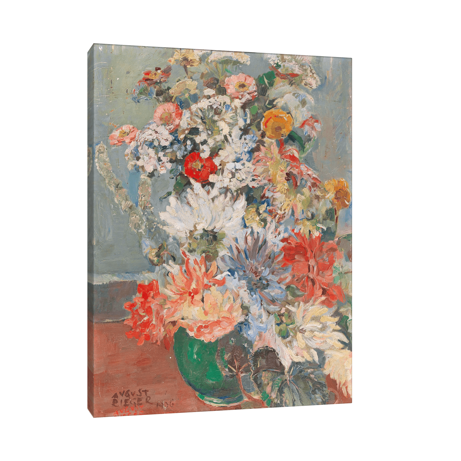 A bouquet of summer flowers, August Rieger - ArtDeco Canvas