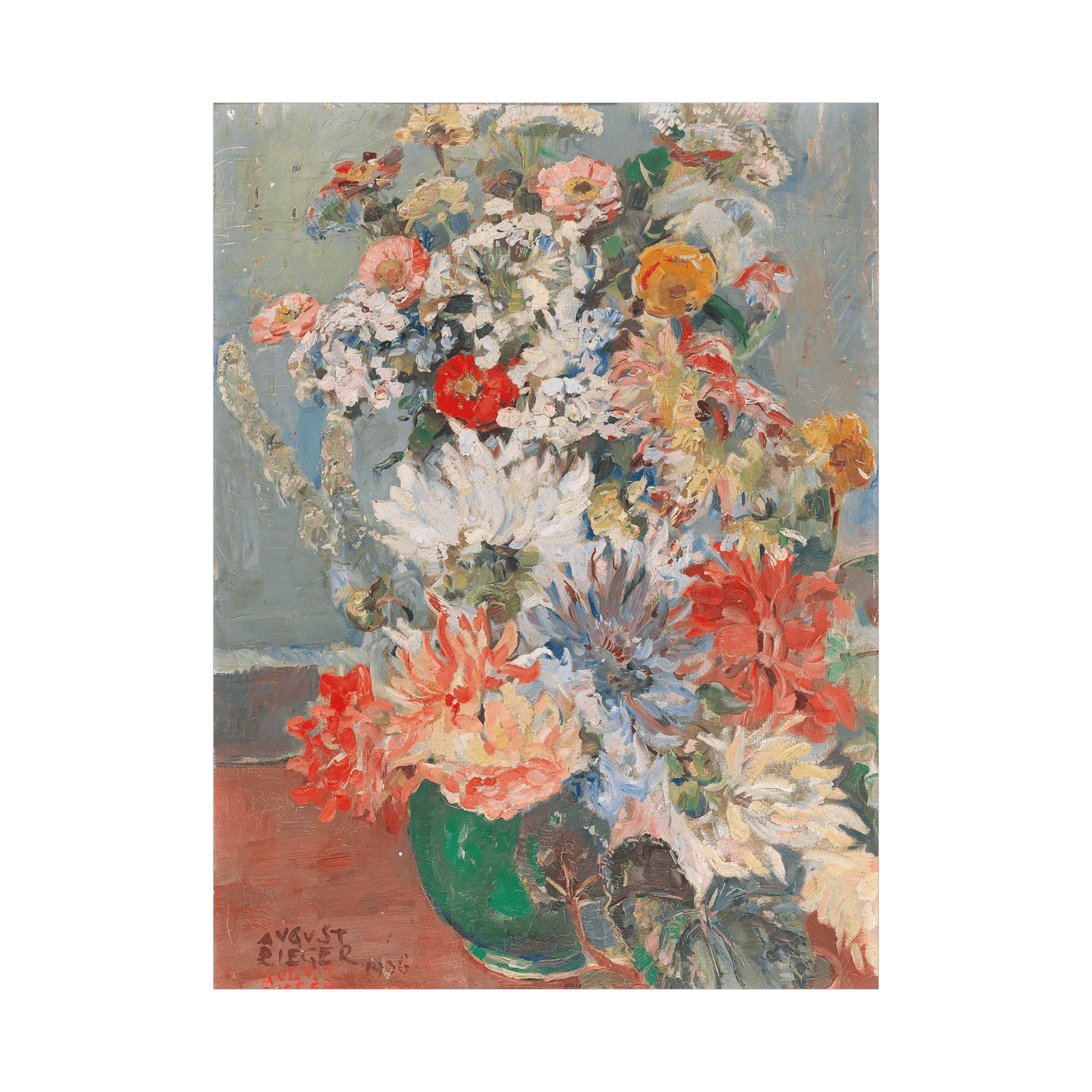 A bouquet of summer flowers, August Rieger - ArtDeco Canvas