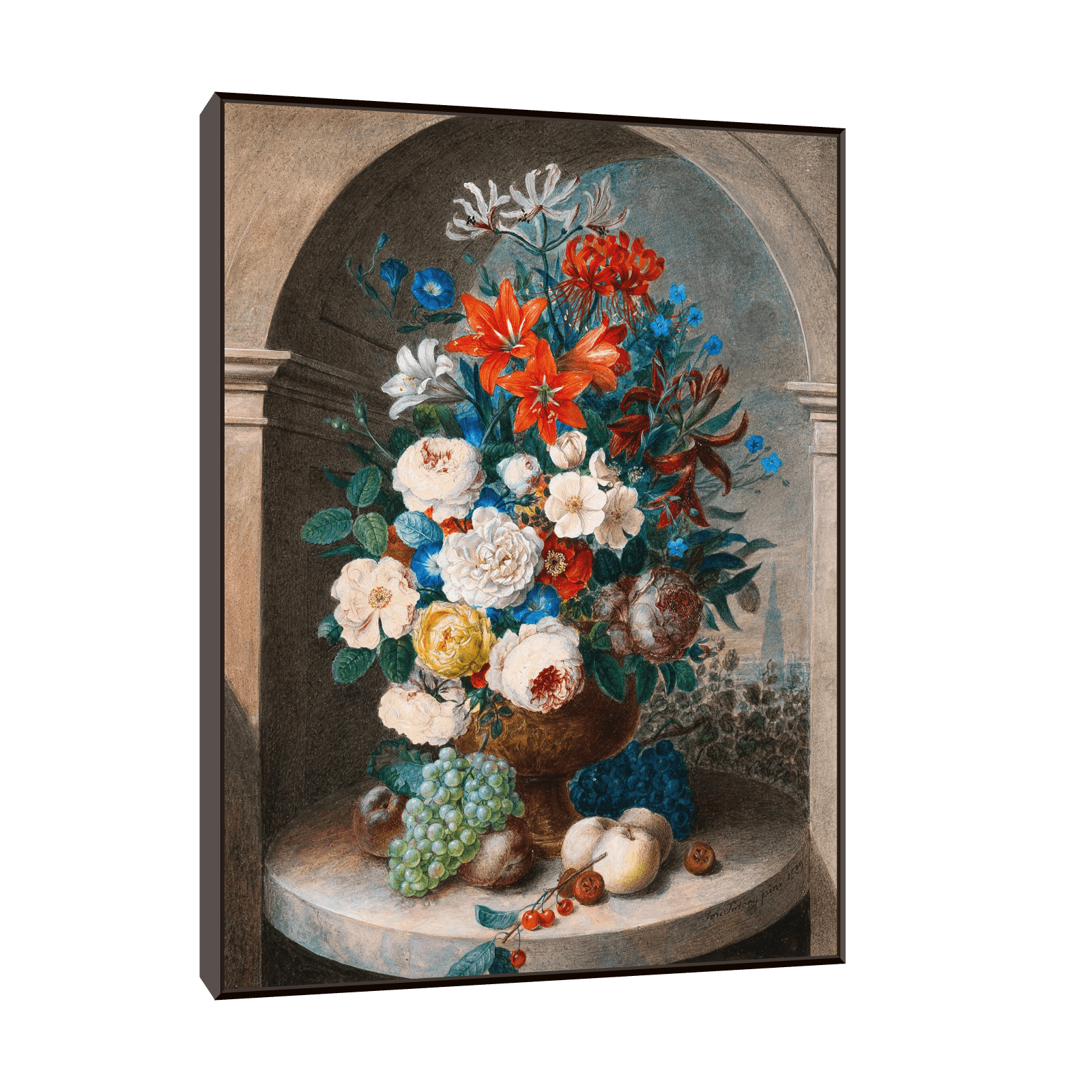 A flower still-life, Joseph August Satory - ArtDeco Canvas
