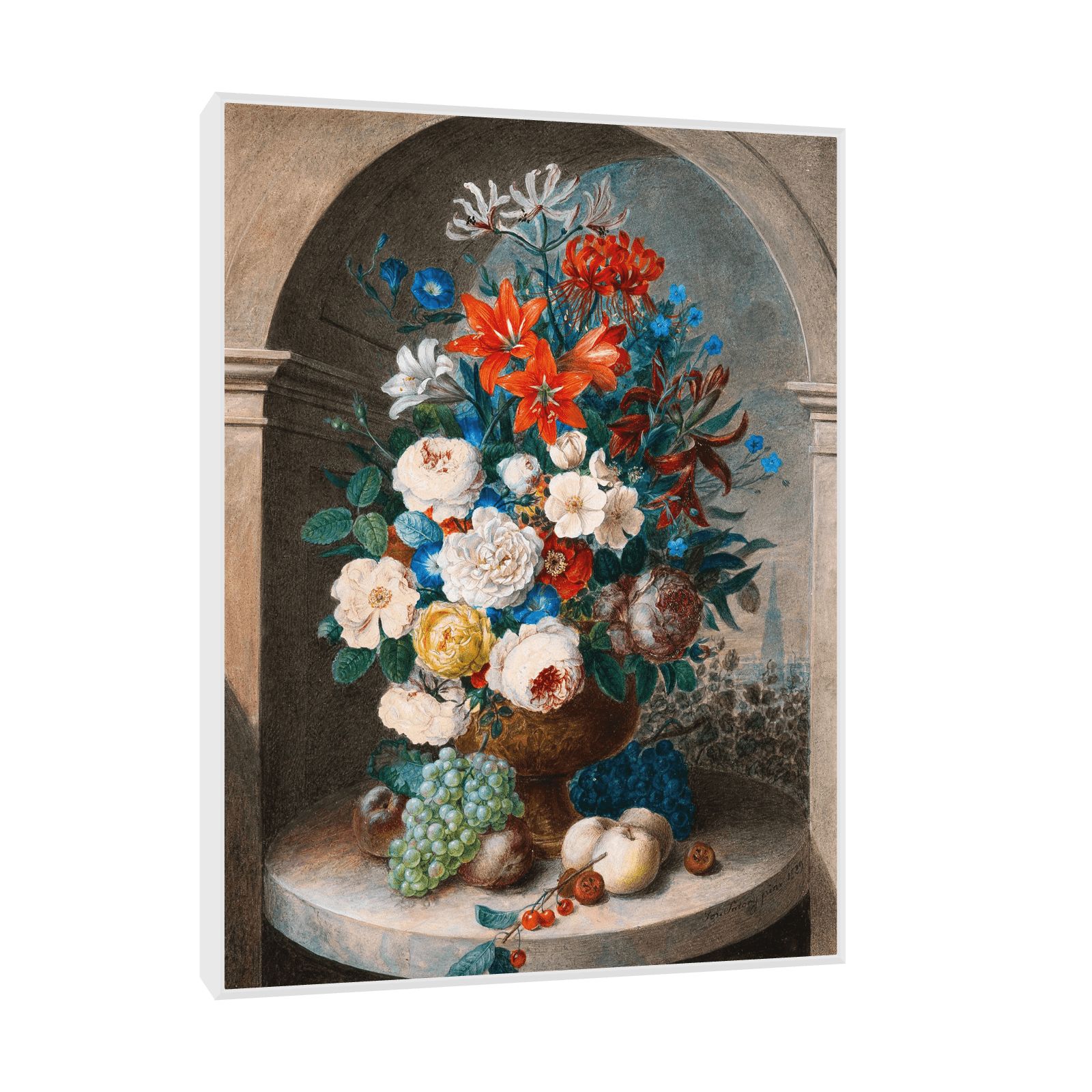 A flower still-life, Joseph August Satory - ArtDeco Canvas