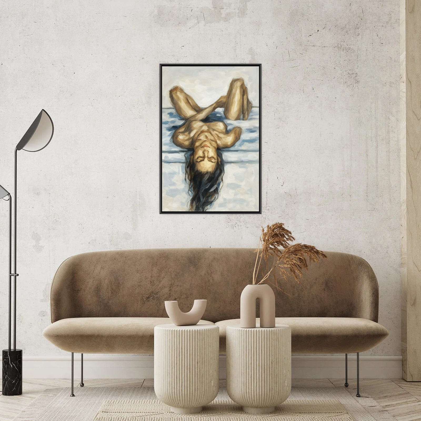 Abstract Nude Woman – Contemporary Oil Painting