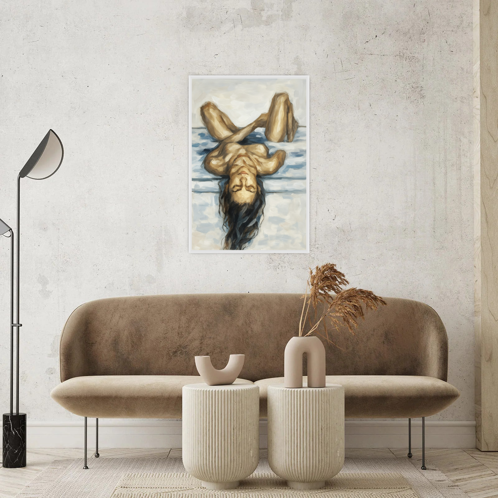 Abstract Nude Woman – Contemporary Oil Painting