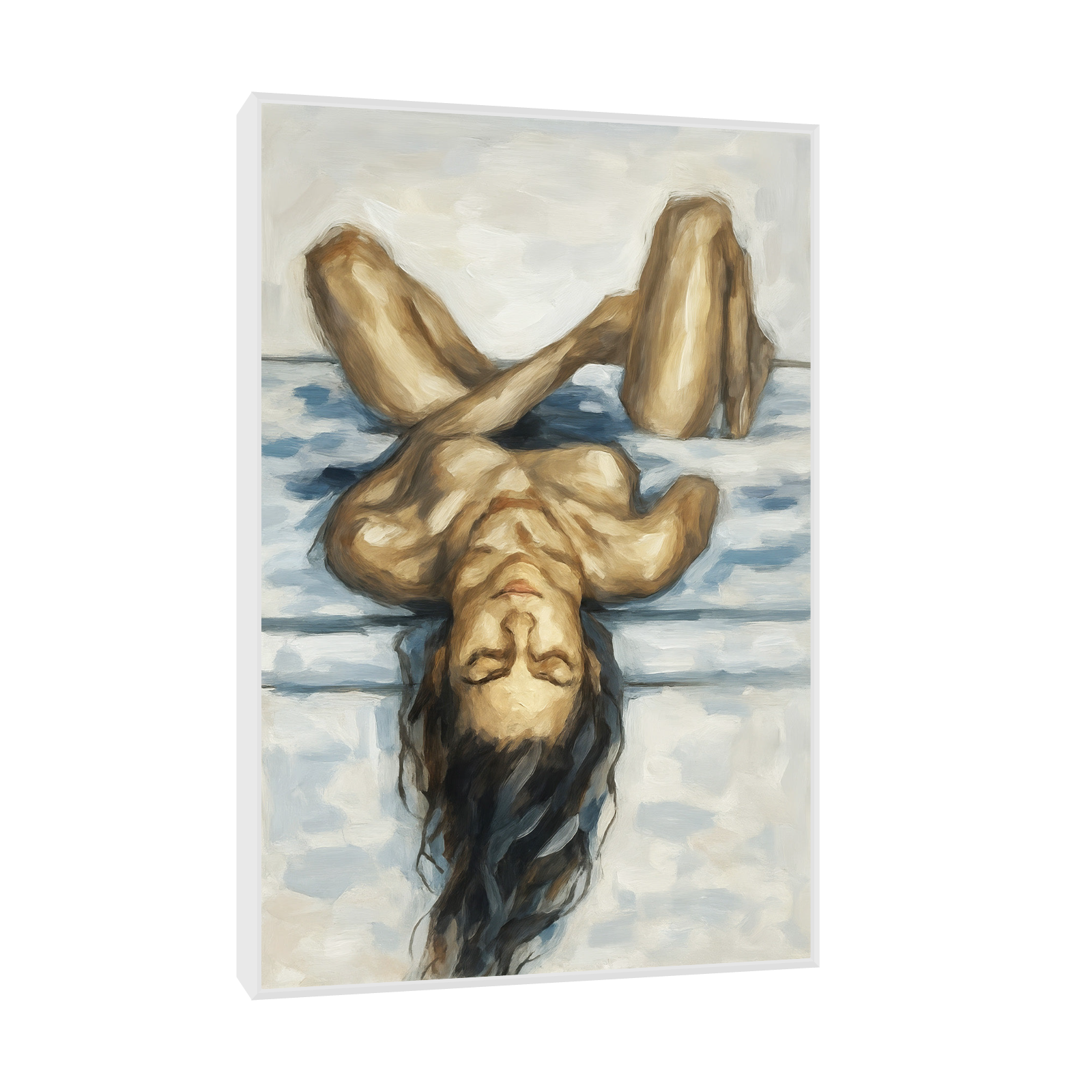 Abstract Nude Woman – Contemporary Oil Painting