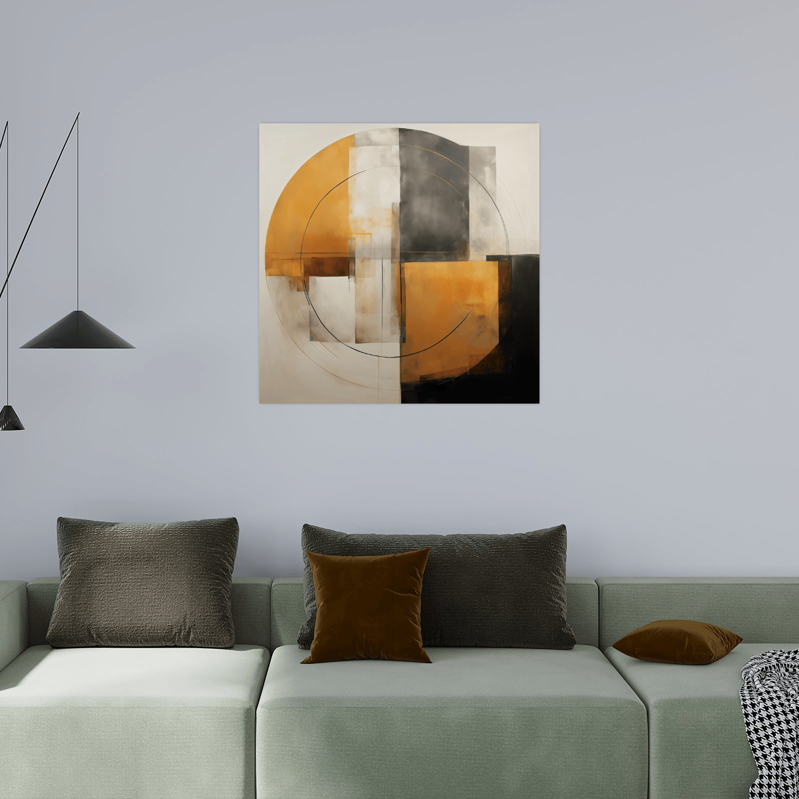 Abstract circle in Da Vinci style - ArtDeco Canvas
