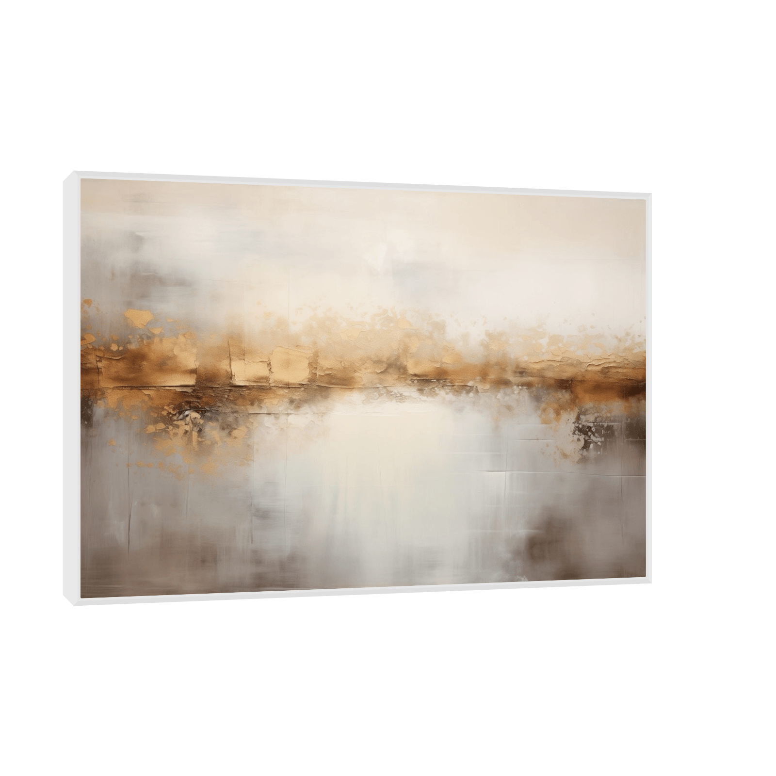 Abstract horizon with grey and brown - ArtDeco Canvas