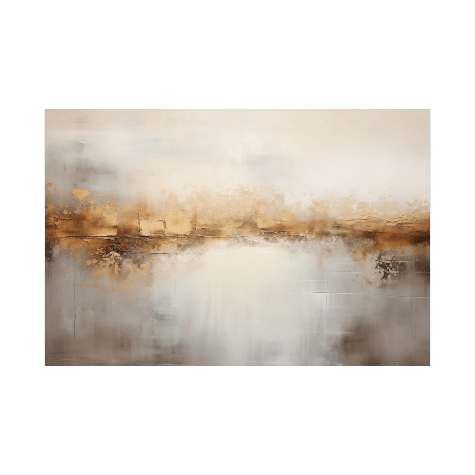 Abstract horizon with grey and brown - ArtDeco Canvas
