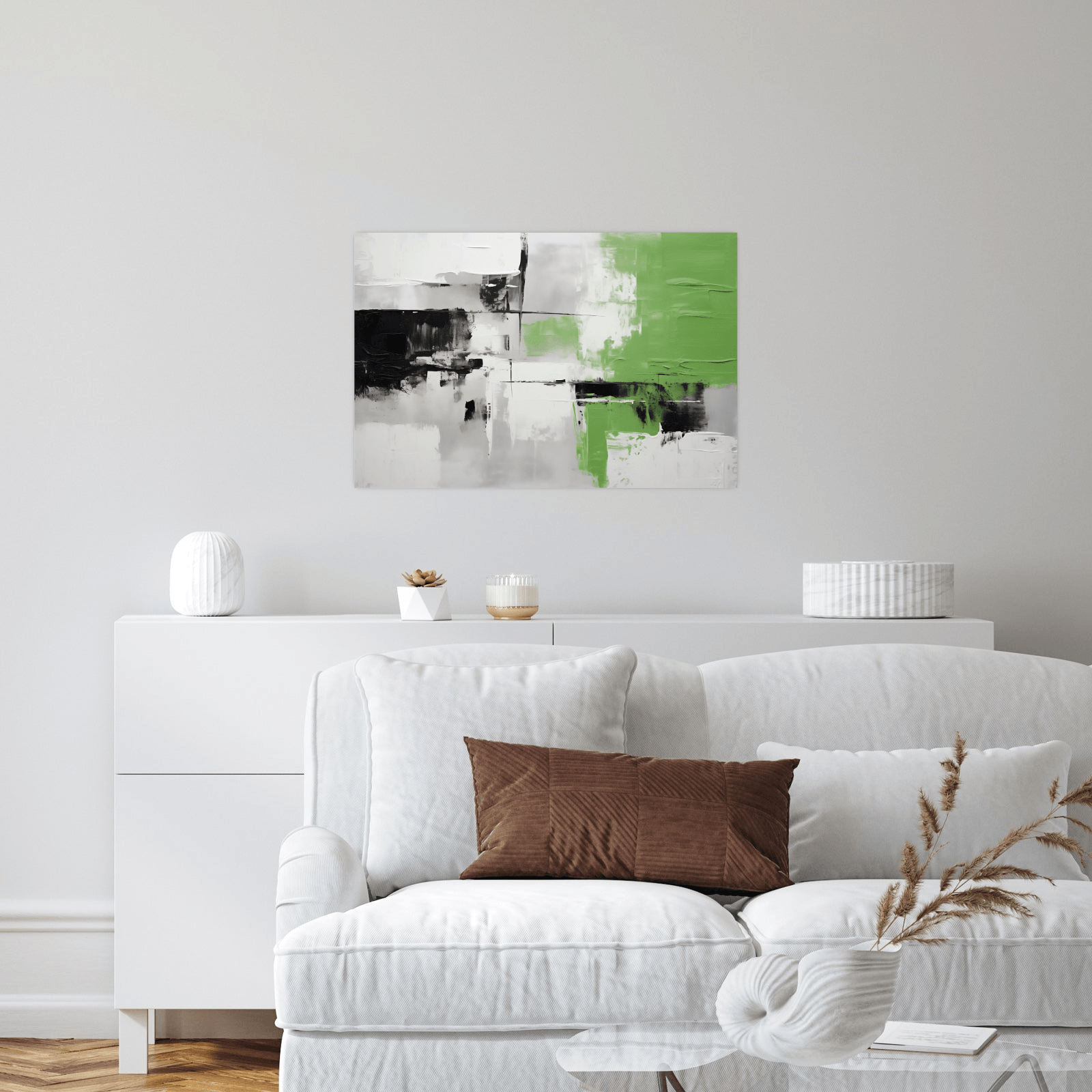 Abstract impression in black and green - ArtDeco Canvas