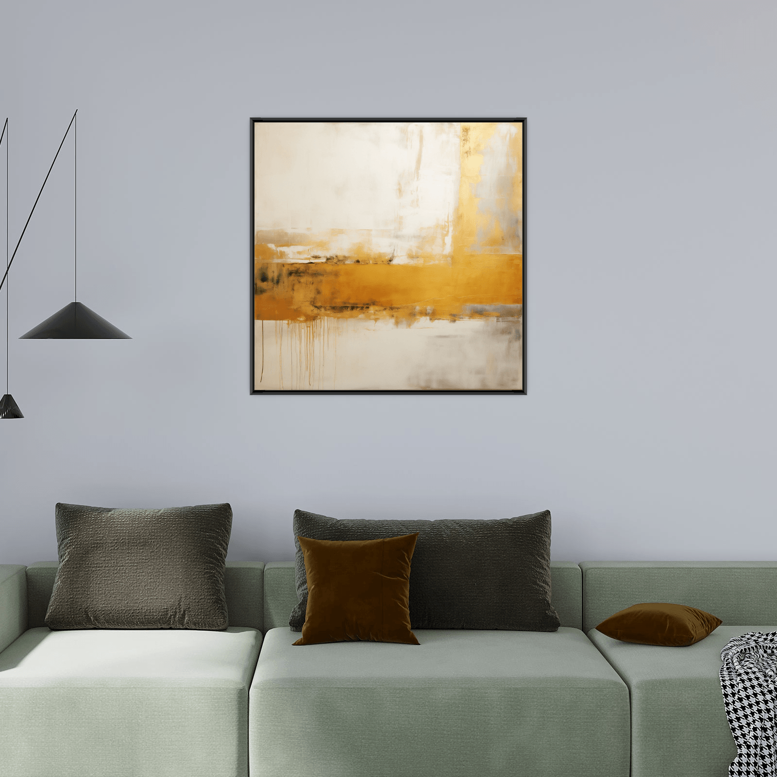 Abstract pattern in beige and gold - ArtDeco Canvas