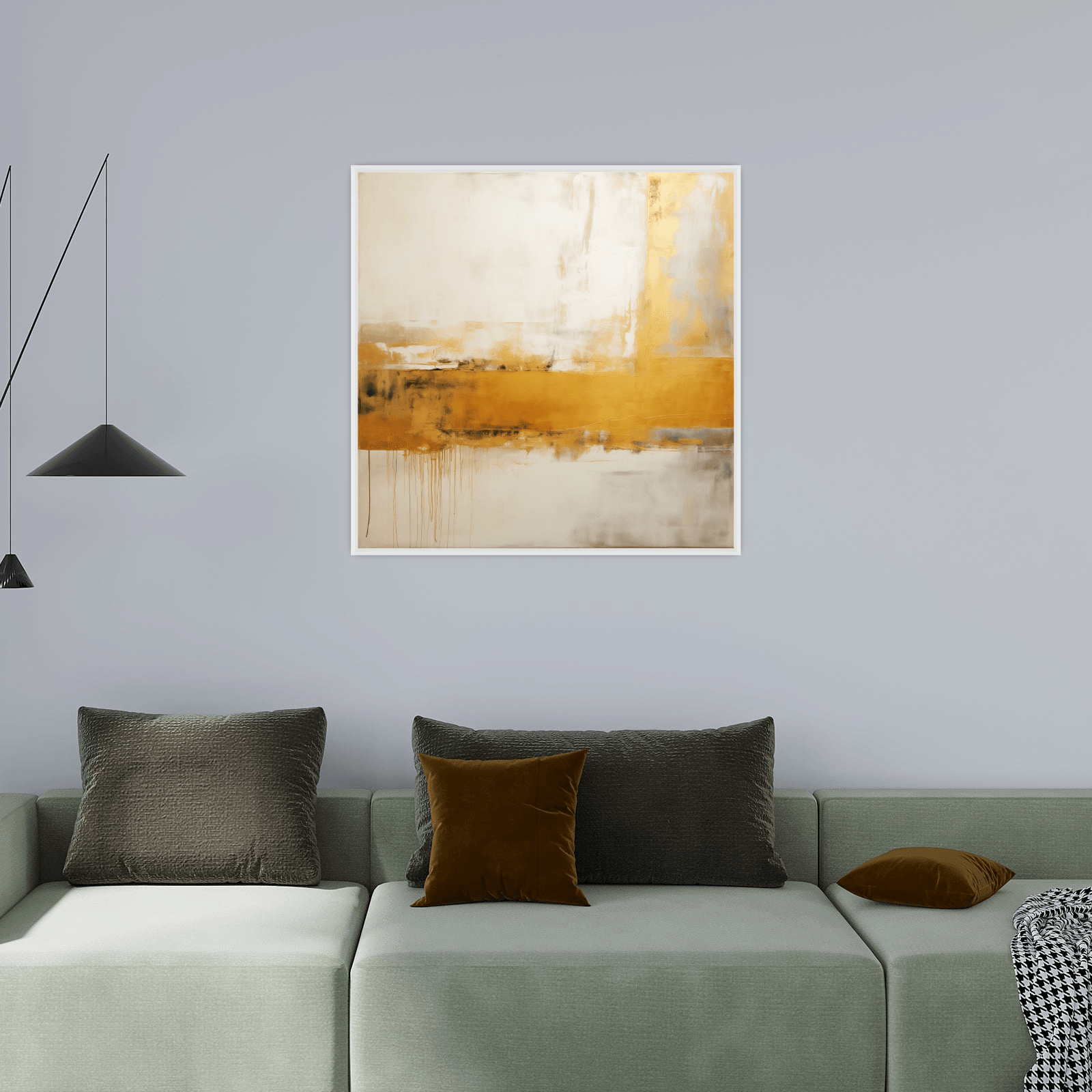 Abstract pattern in beige and gold - ArtDeco Canvas