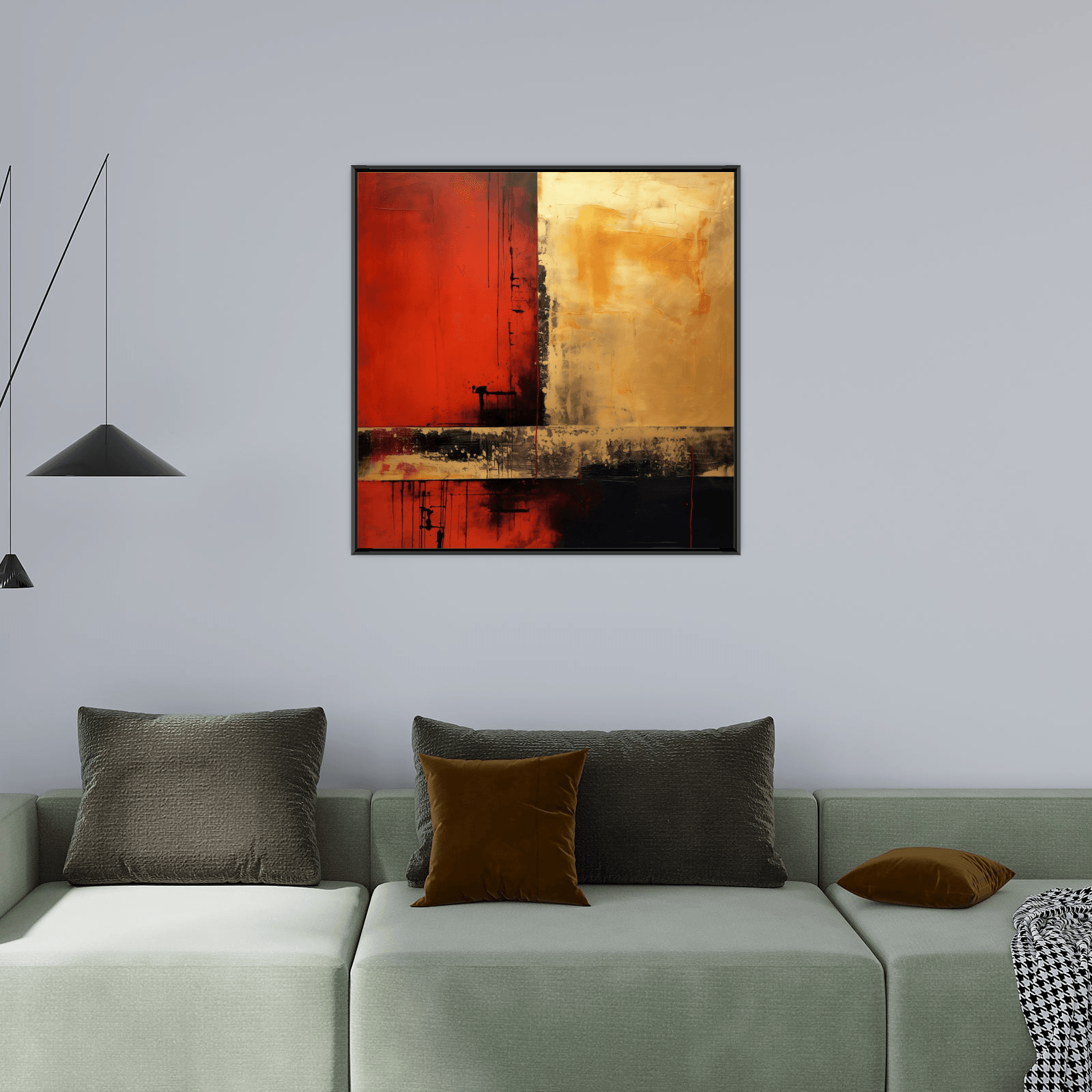Abstracted Angles in Gold - ArtDeco Canvas