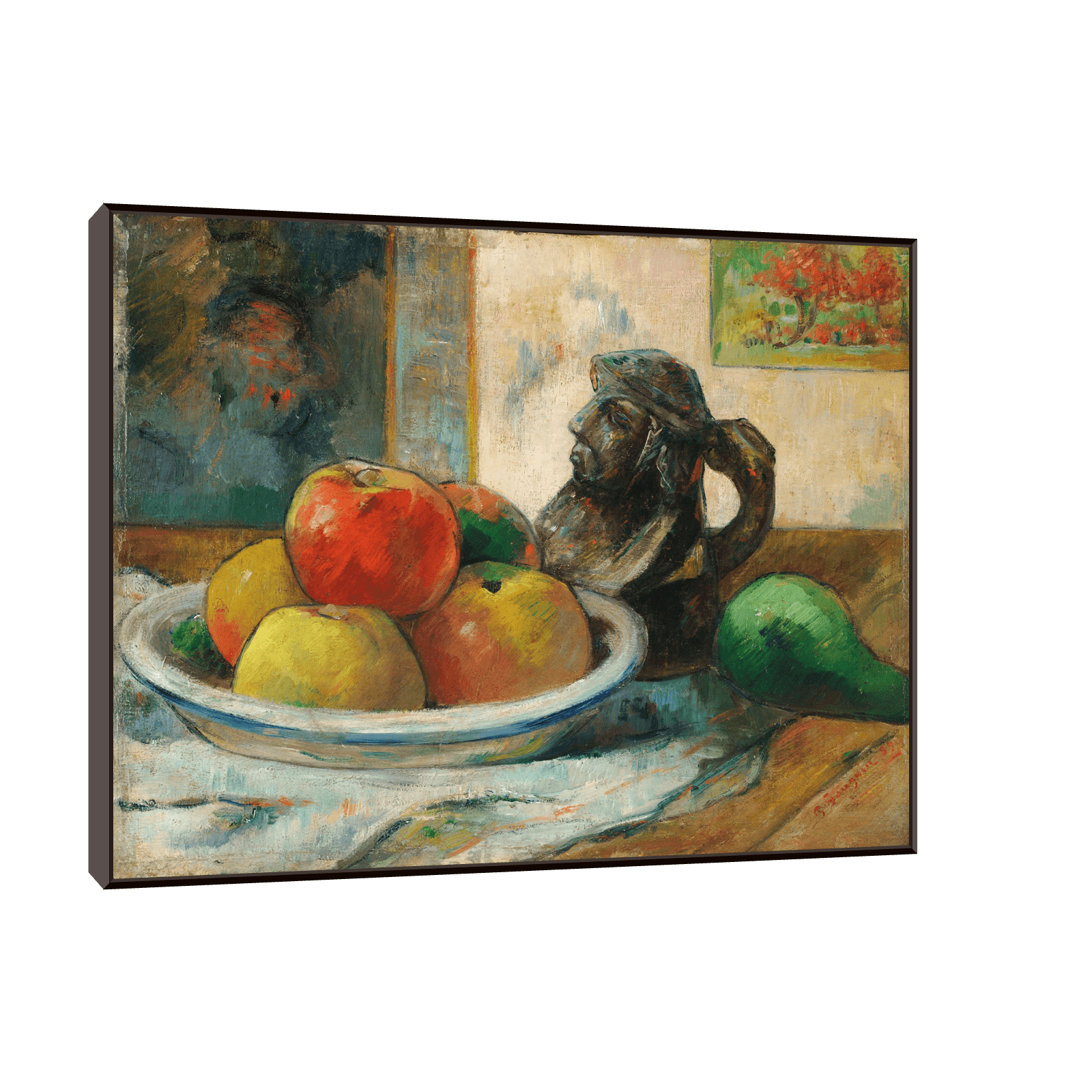 Apples, a Pear, and a Ceramic Portrait Jug, Paul Gauguin - ArtDeco Canvas