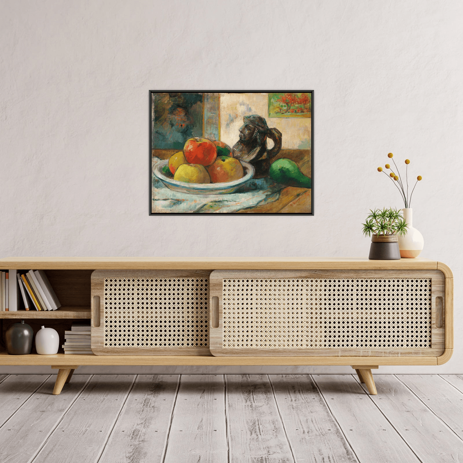 Apples, a Pear, and a Ceramic Portrait Jug, Paul Gauguin - ArtDeco Canvas