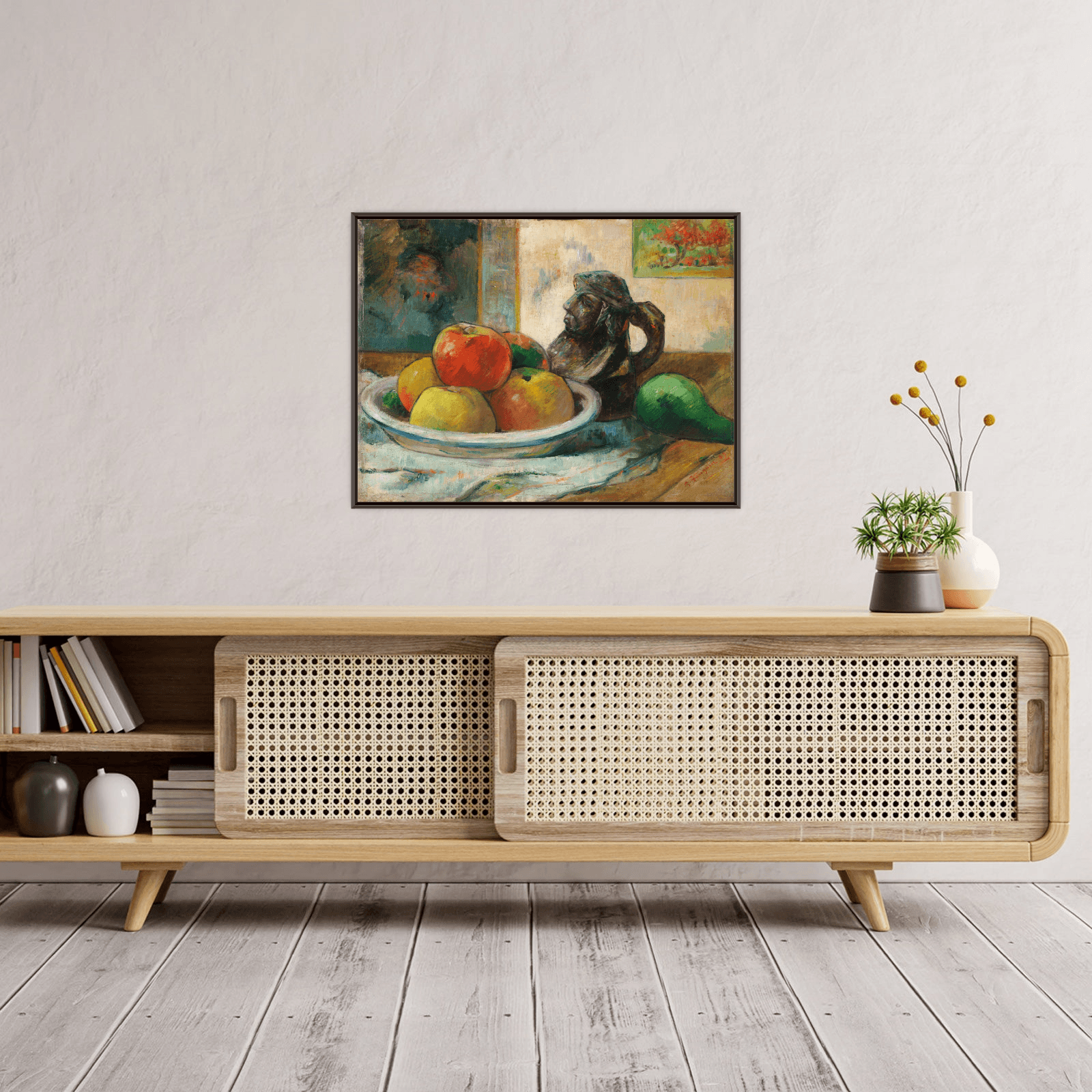 Apples, a Pear, and a Ceramic Portrait Jug, Paul Gauguin - ArtDeco Canvas