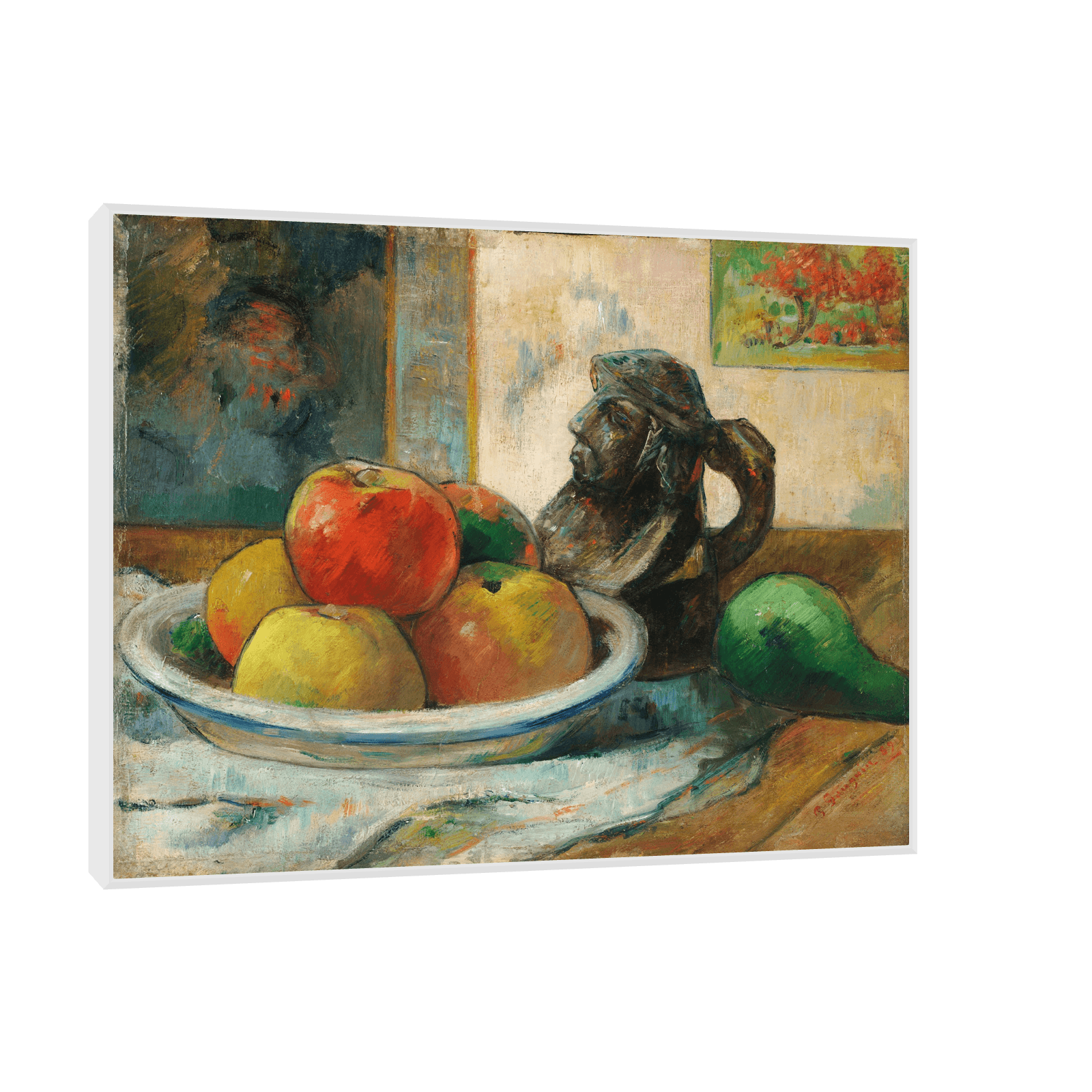 Apples, a Pear, and a Ceramic Portrait Jug, Paul Gauguin - ArtDeco Canvas