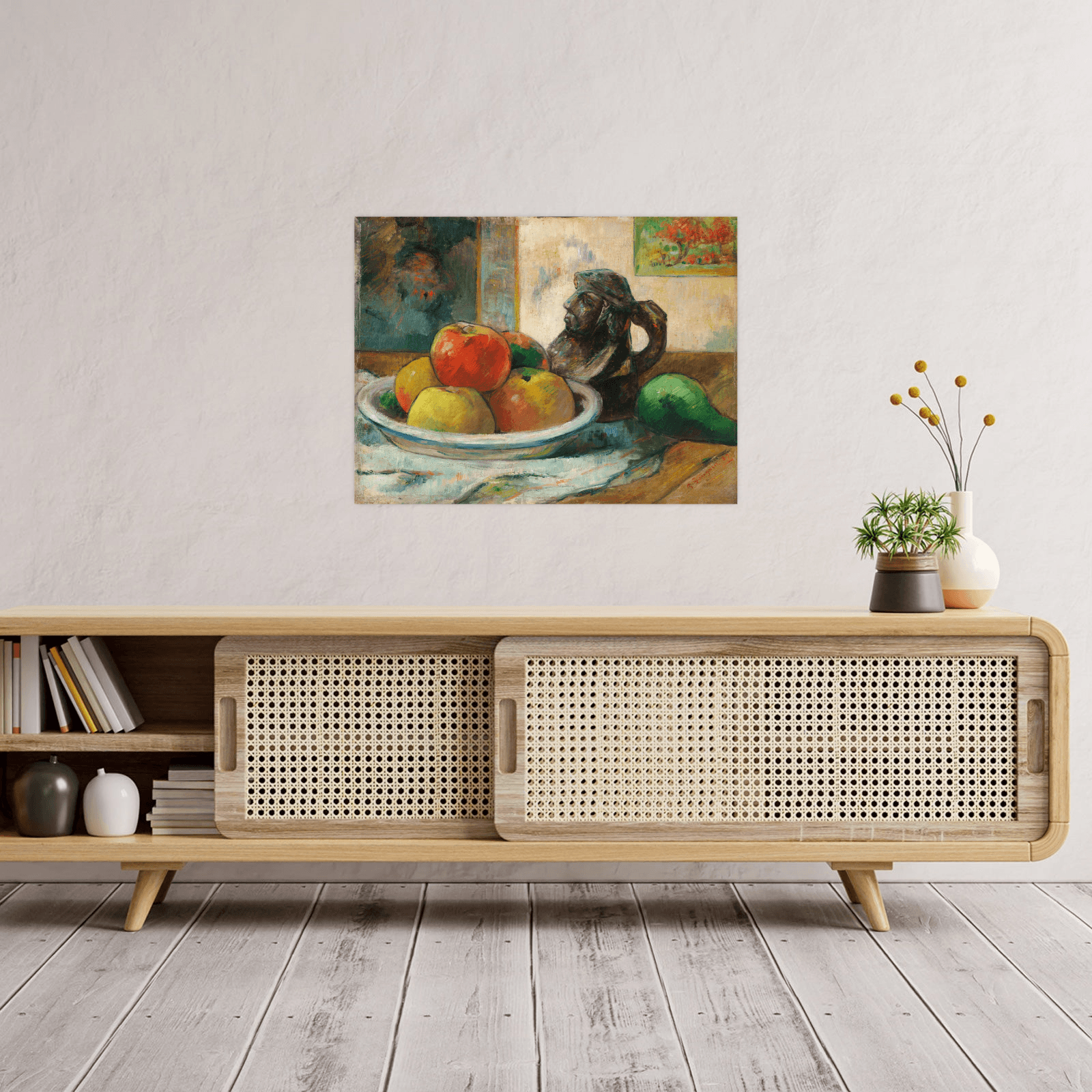 Apples, a Pear, and a Ceramic Portrait Jug, Paul Gauguin - ArtDeco Canvas