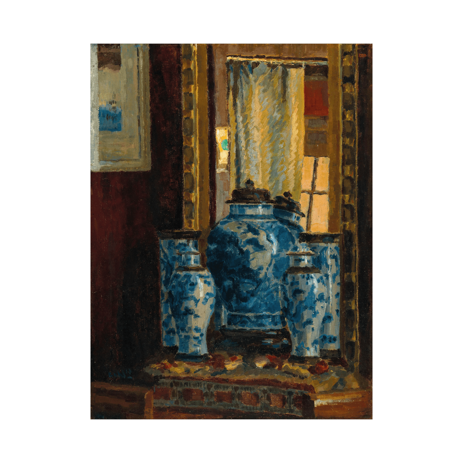 Asian Vase and a Mirror, Karl Kahl - ArtDeco Canvas