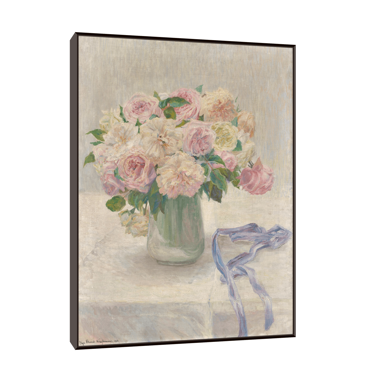 Blasse Rosen, Marie Olga Brand-Krieghammer - ArtDeco Canvas