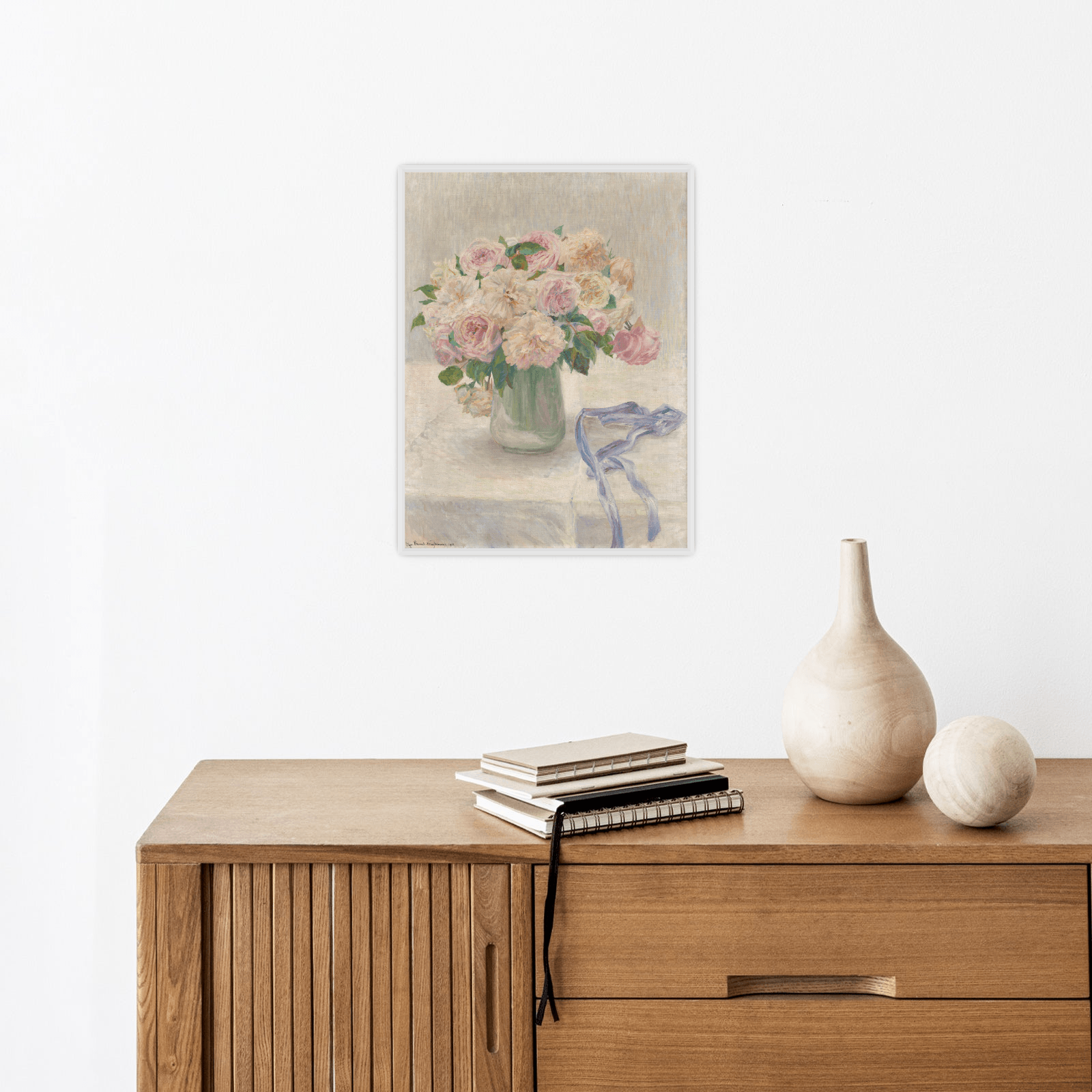 Blasse Rosen, Marie Olga Brand-Krieghammer - ArtDeco Canvas