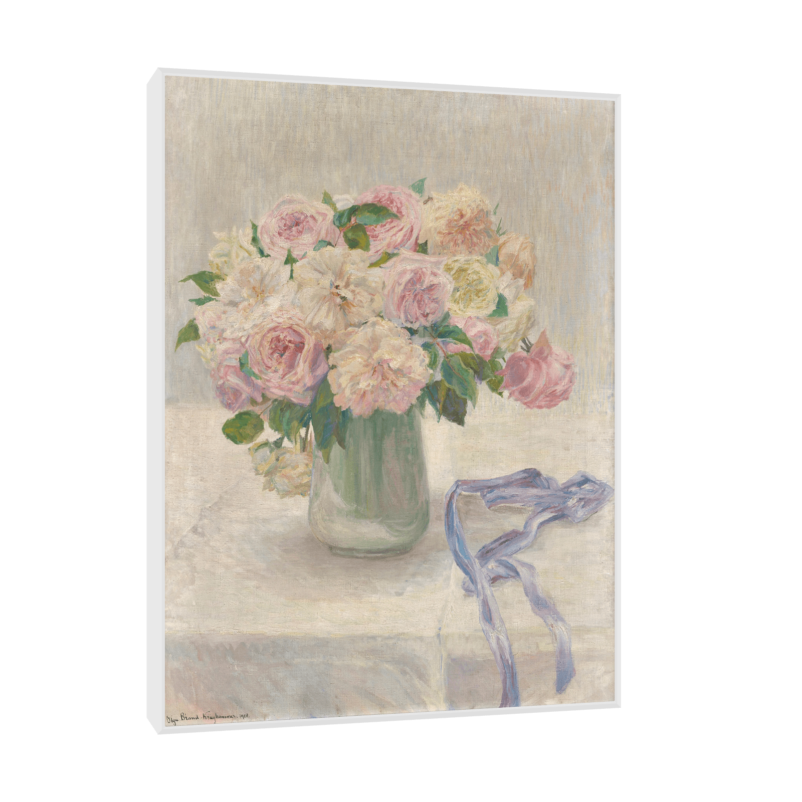 Blasse Rosen, Marie Olga Brand-Krieghammer - ArtDeco Canvas