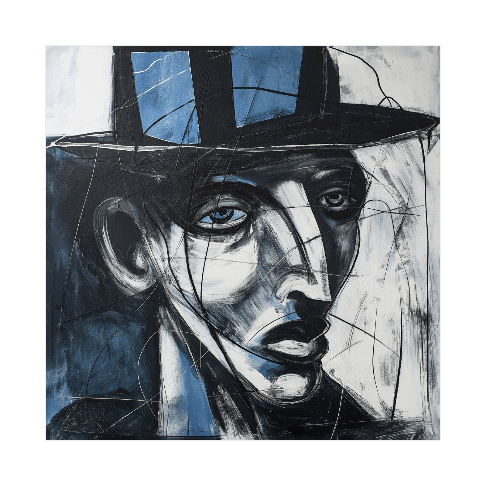 Blue Hat Man - ArtDeco Canvas
