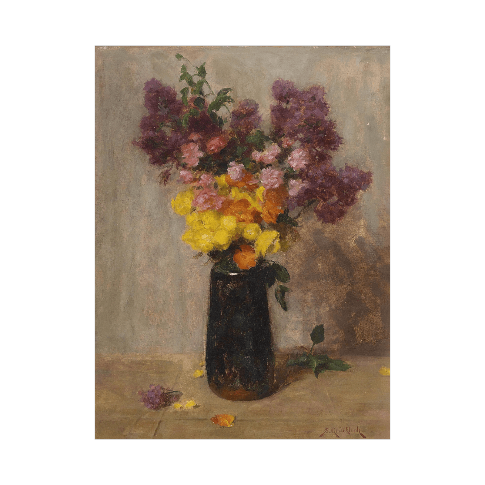 Blumenstillleben, Simon Glücklich - ArtDeco Canvas