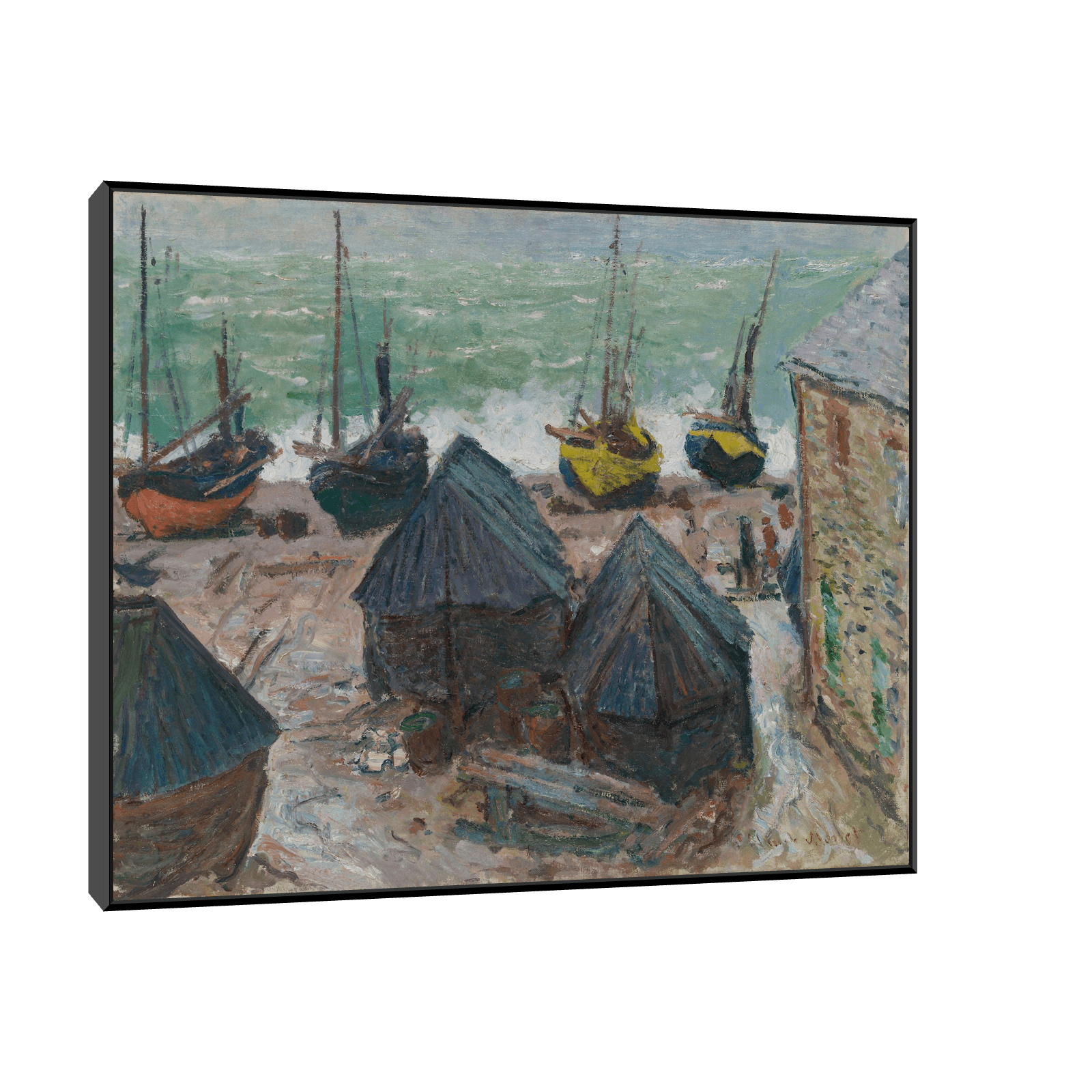 Boats on the Beach at Étretat, Claude Monet - ArtDeco Canvas