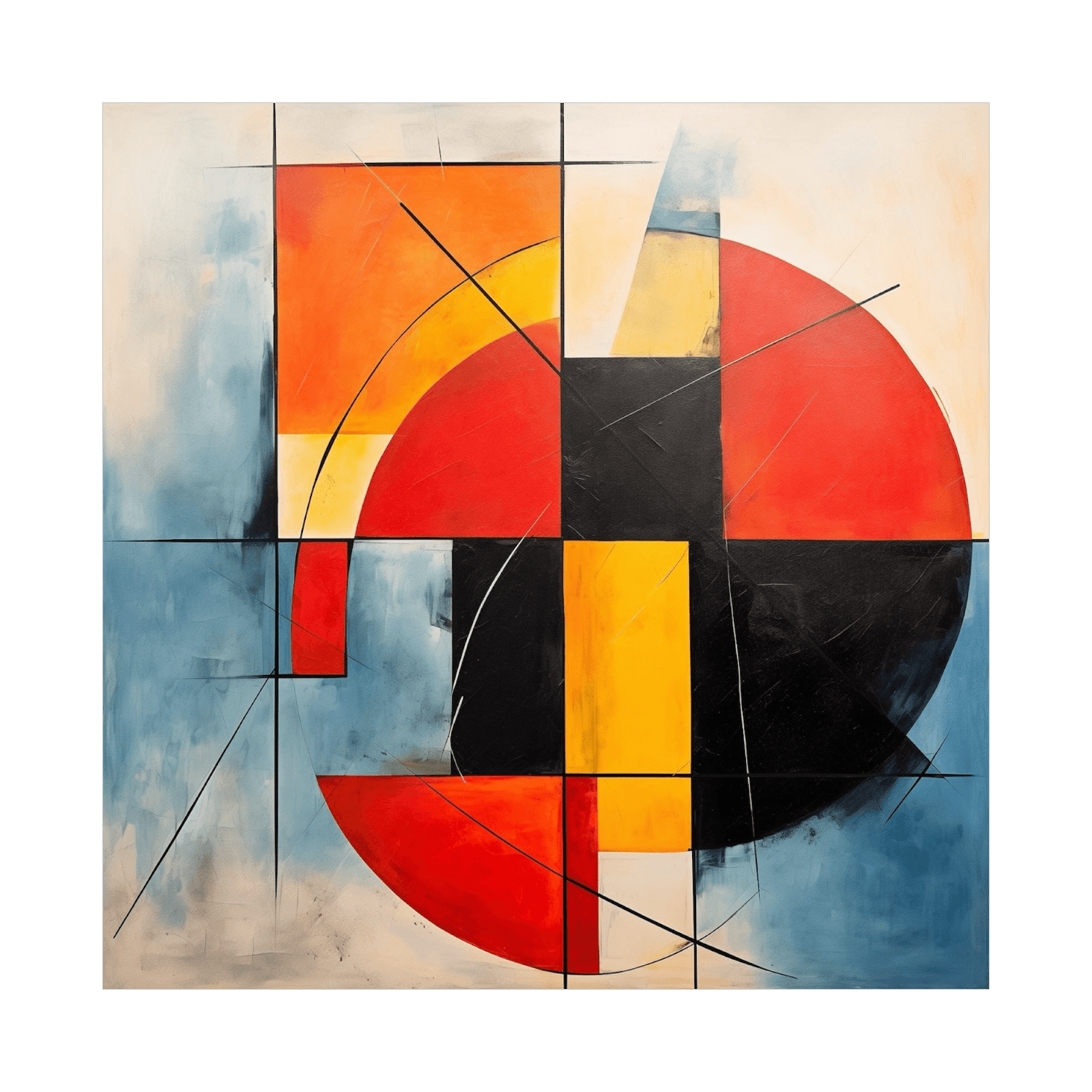 Broken circle abstract forms - ArtDeco Canvas