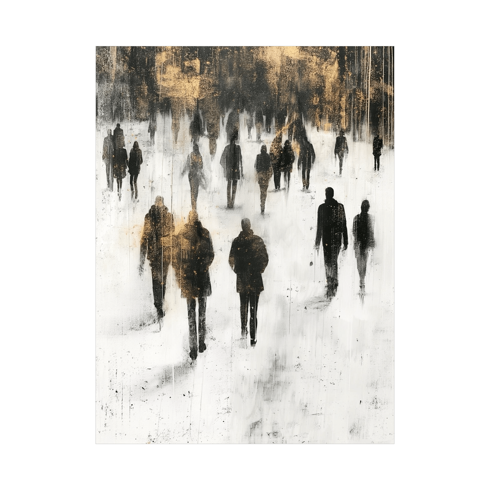 Busy winter morning - ArtDeco Canvas