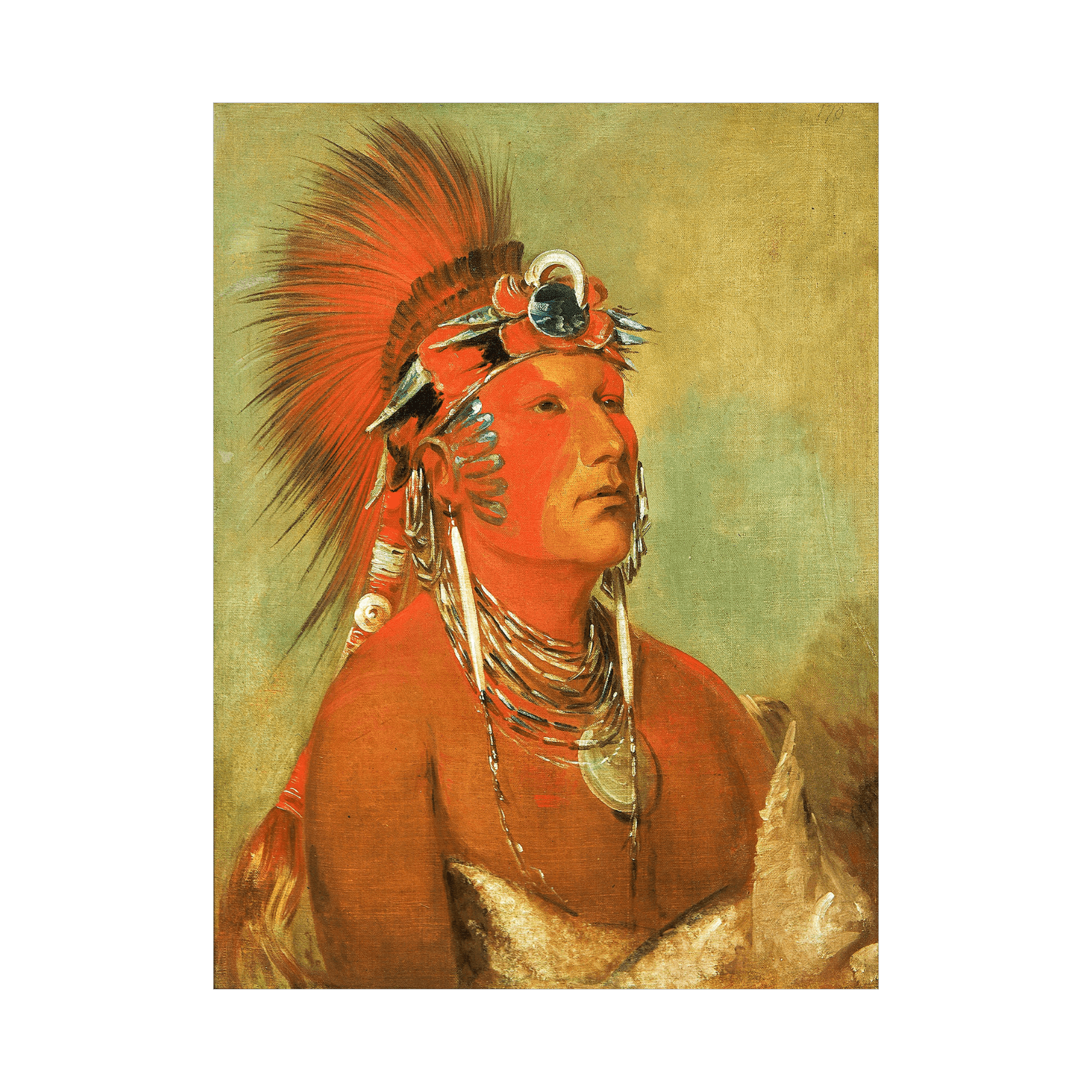 Cannot Be Thrown Down, a Warrior, George Catlin - ArtDeco Canvas