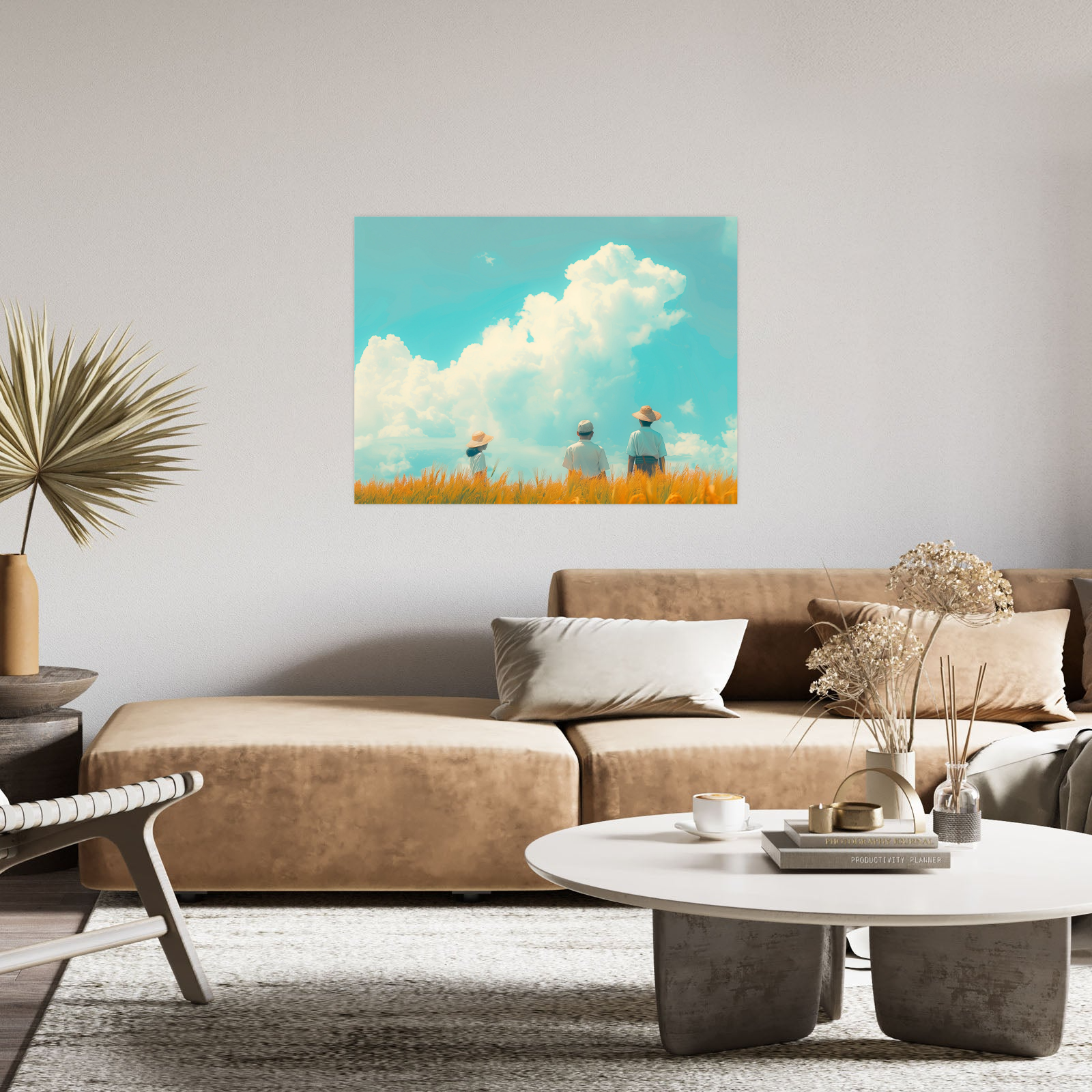 Checking barley field