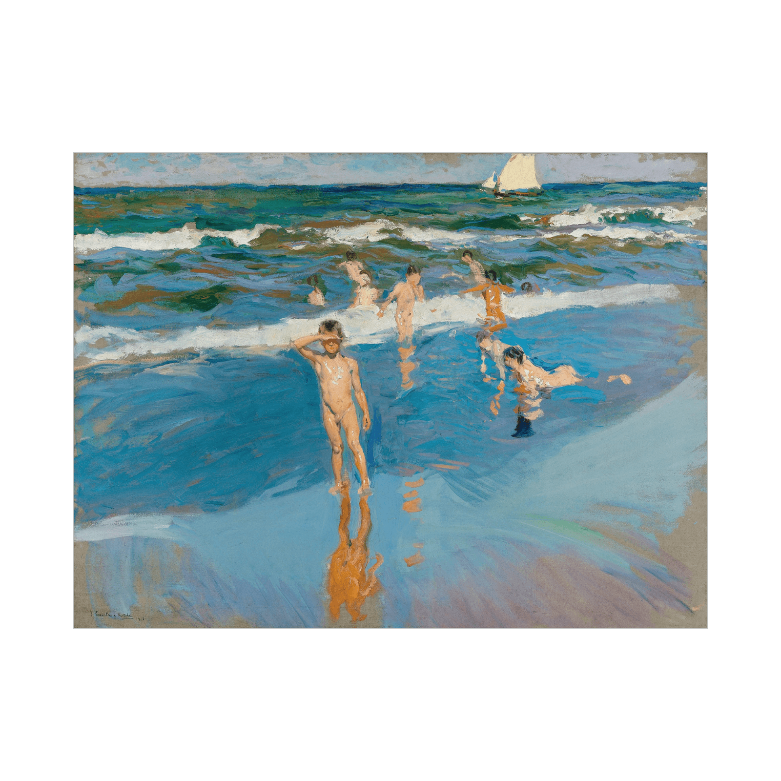 Children In The Sea, Joaquín Sorolla - ArtDeco Canvas