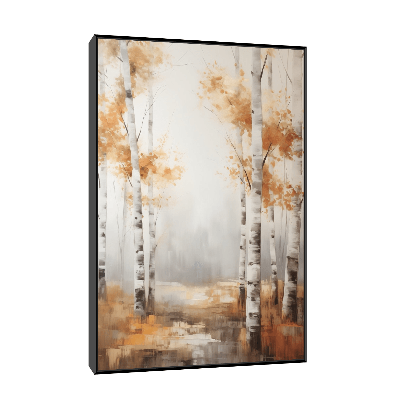 Cold autumn morning in birch forest - ArtDeco Canvas