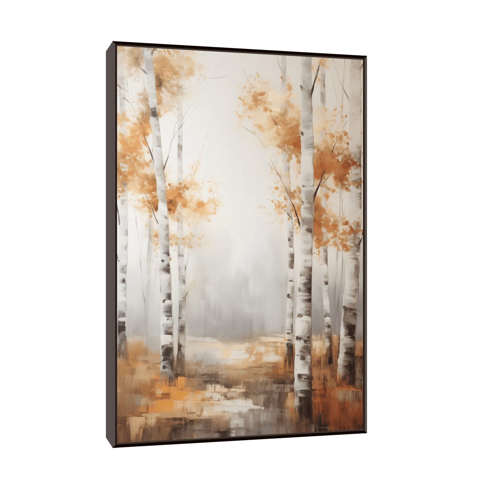 Cold autumn morning in birch forest - ArtDeco Canvas