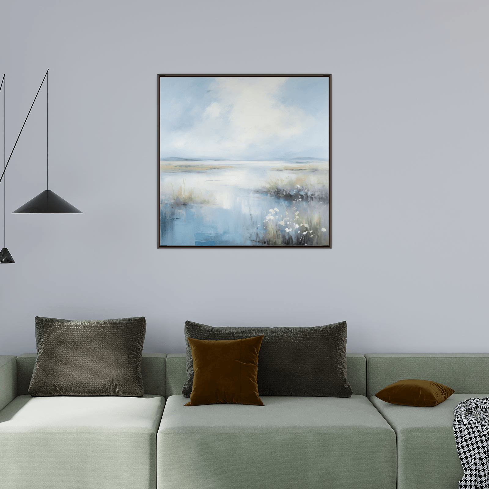 Cold seaside morning in blue - ArtDeco Canvas
