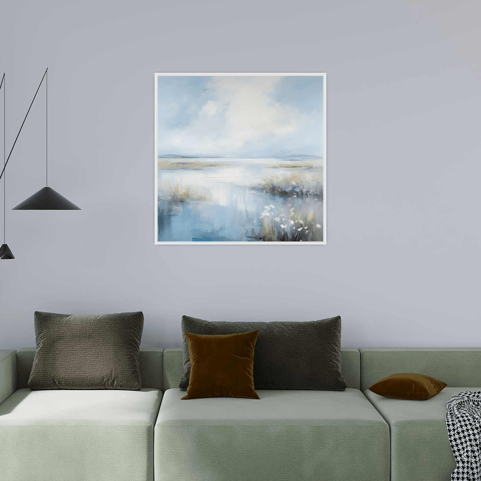 Cold seaside morning in blue - ArtDeco Canvas