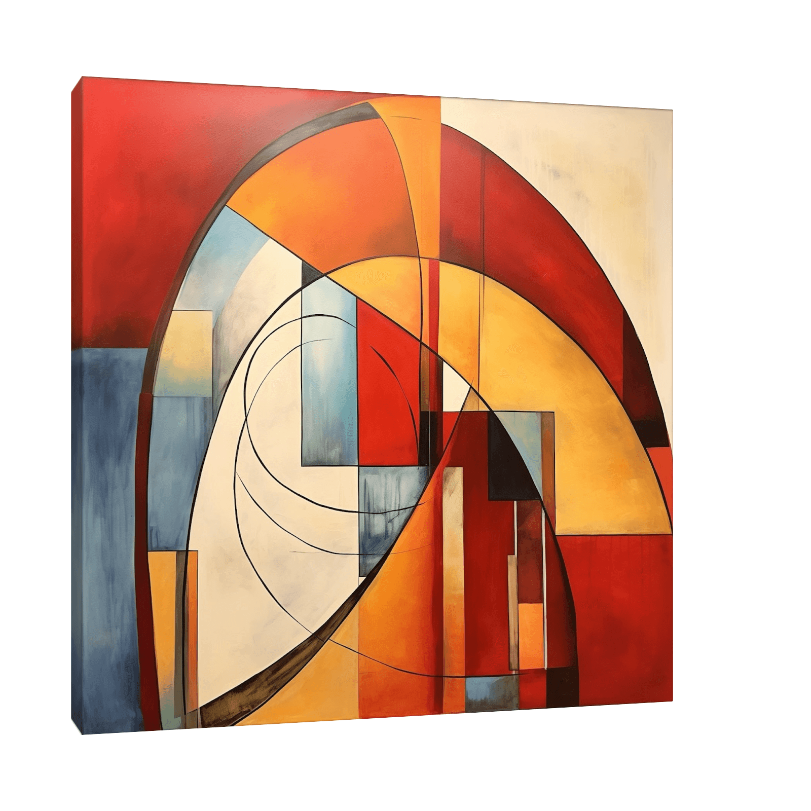 Colorful arches on beige - ArtDeco Canvas