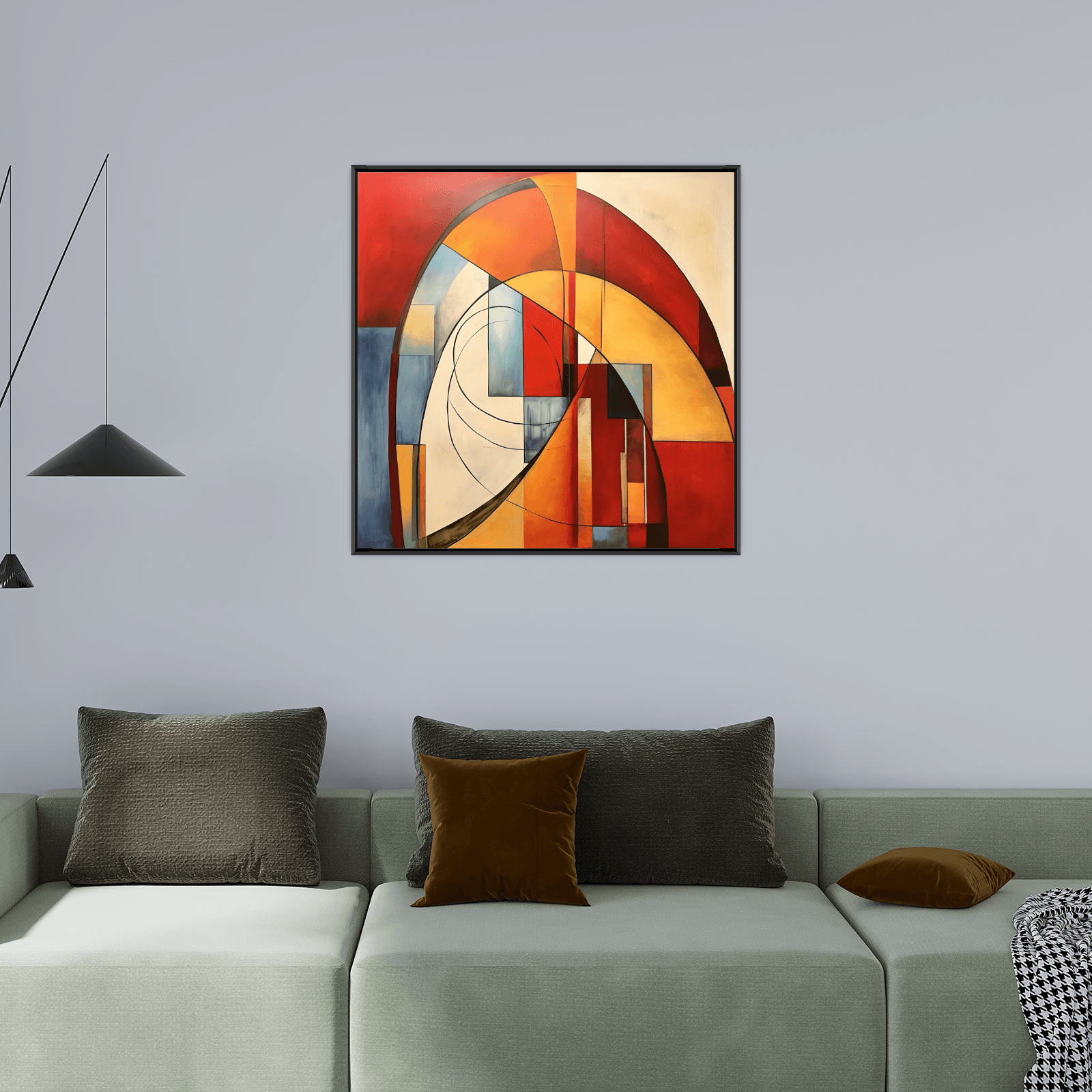 Colorful arches on beige - ArtDeco Canvas