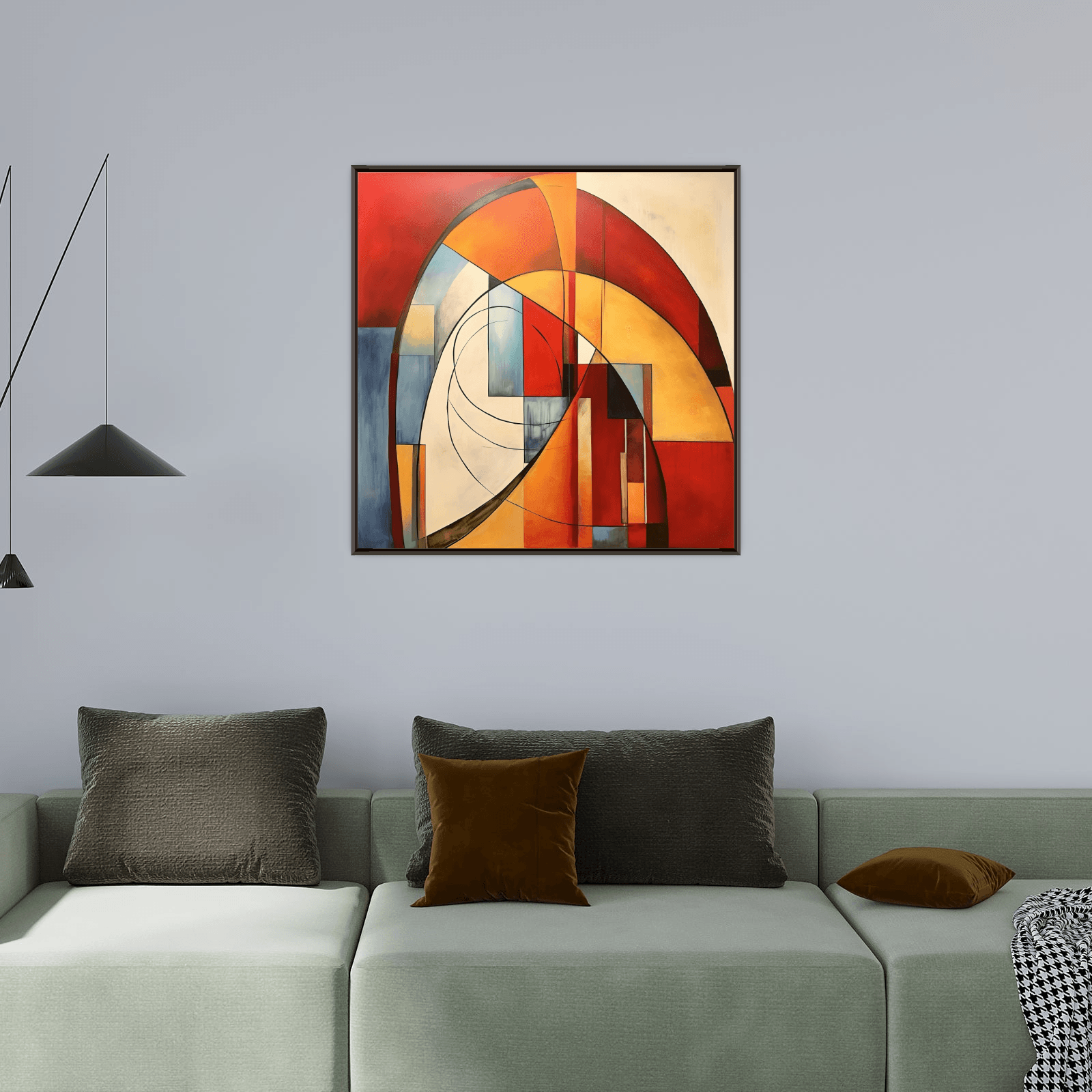 Colorful arches on beige - ArtDeco Canvas