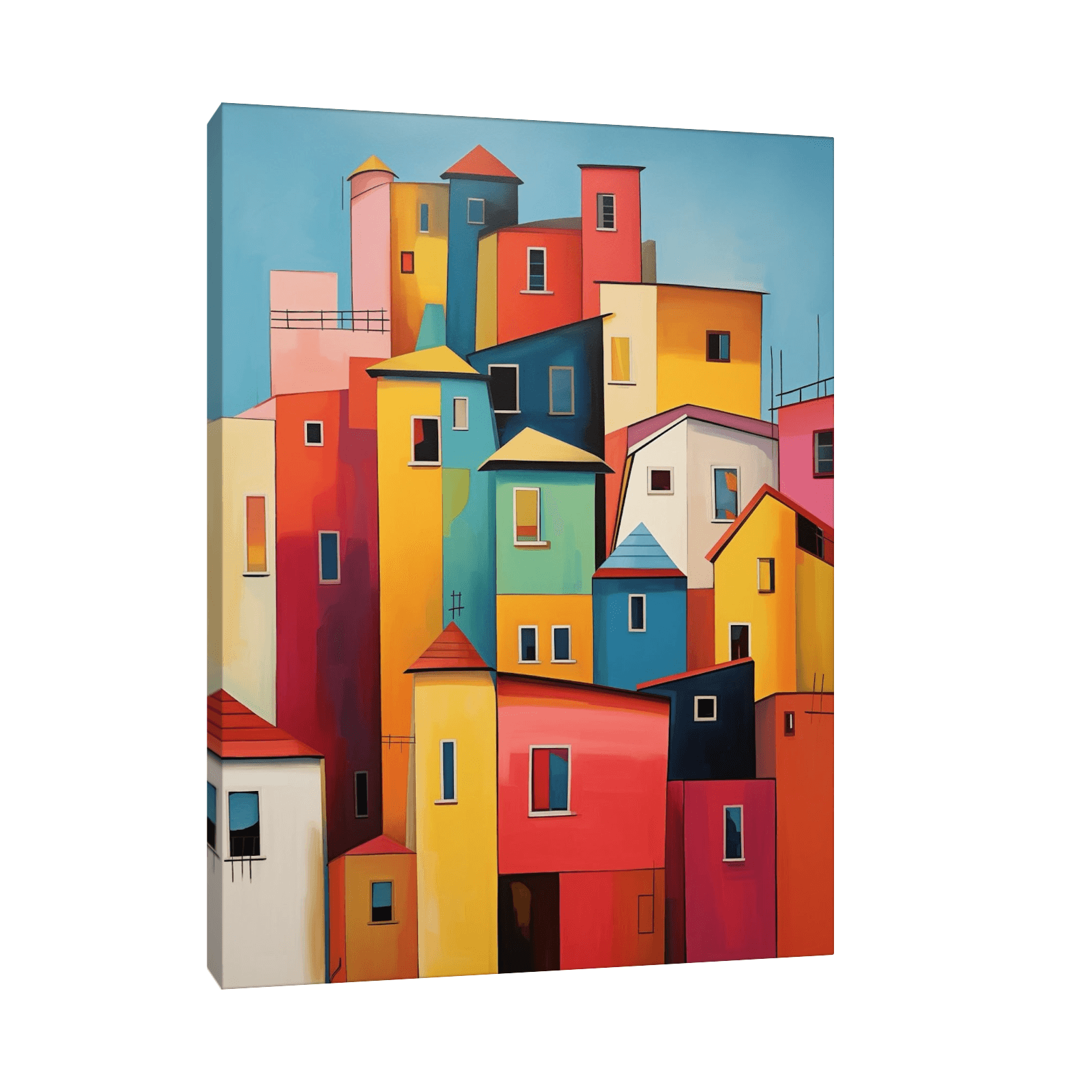 Colorful city buildings - ArtDeco Canvas