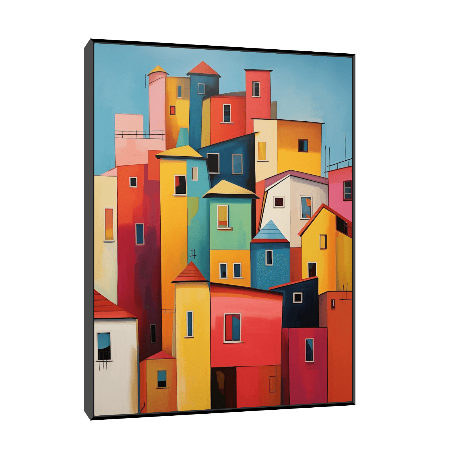 Colorful city buildings - ArtDeco Canvas