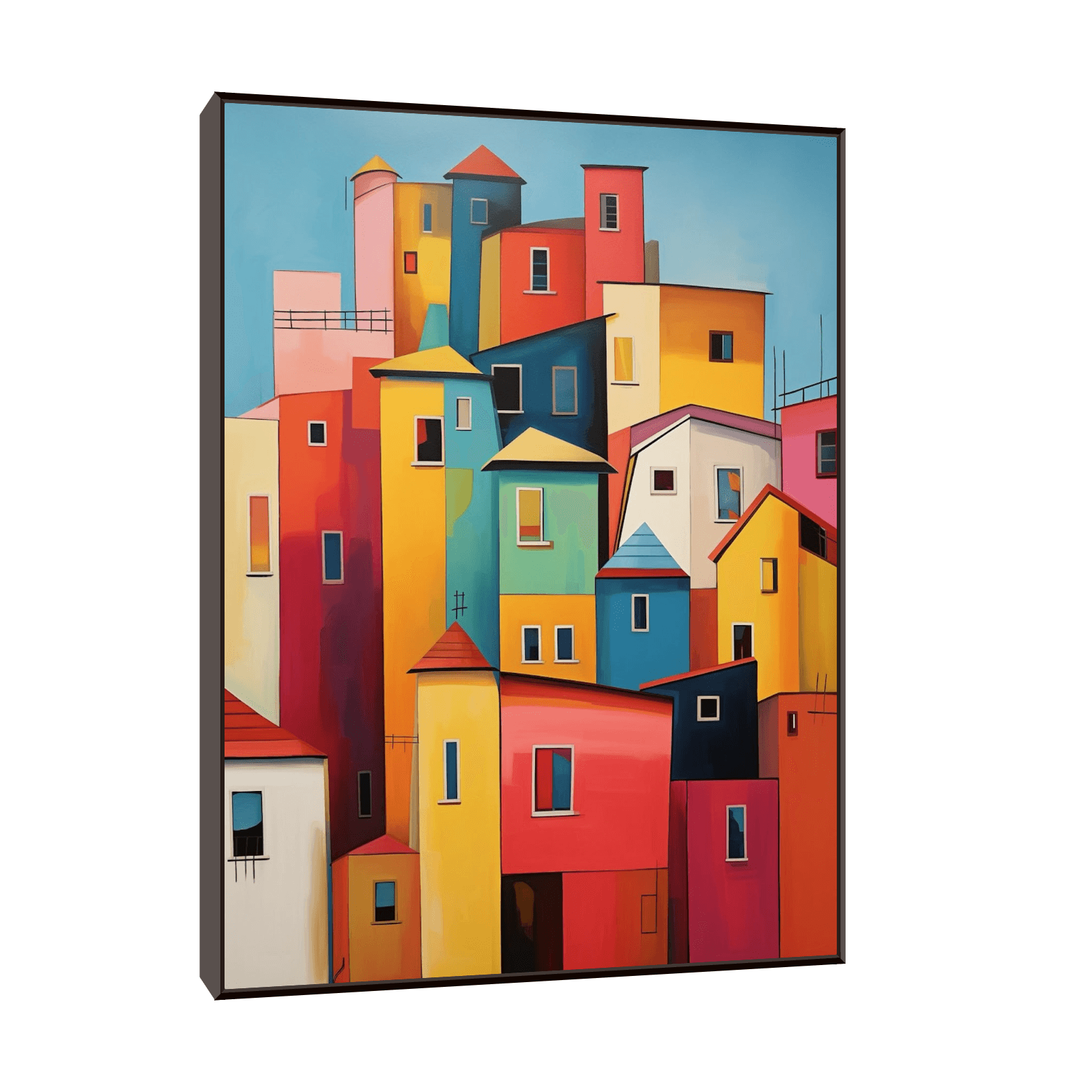 Colorful city buildings - ArtDeco Canvas