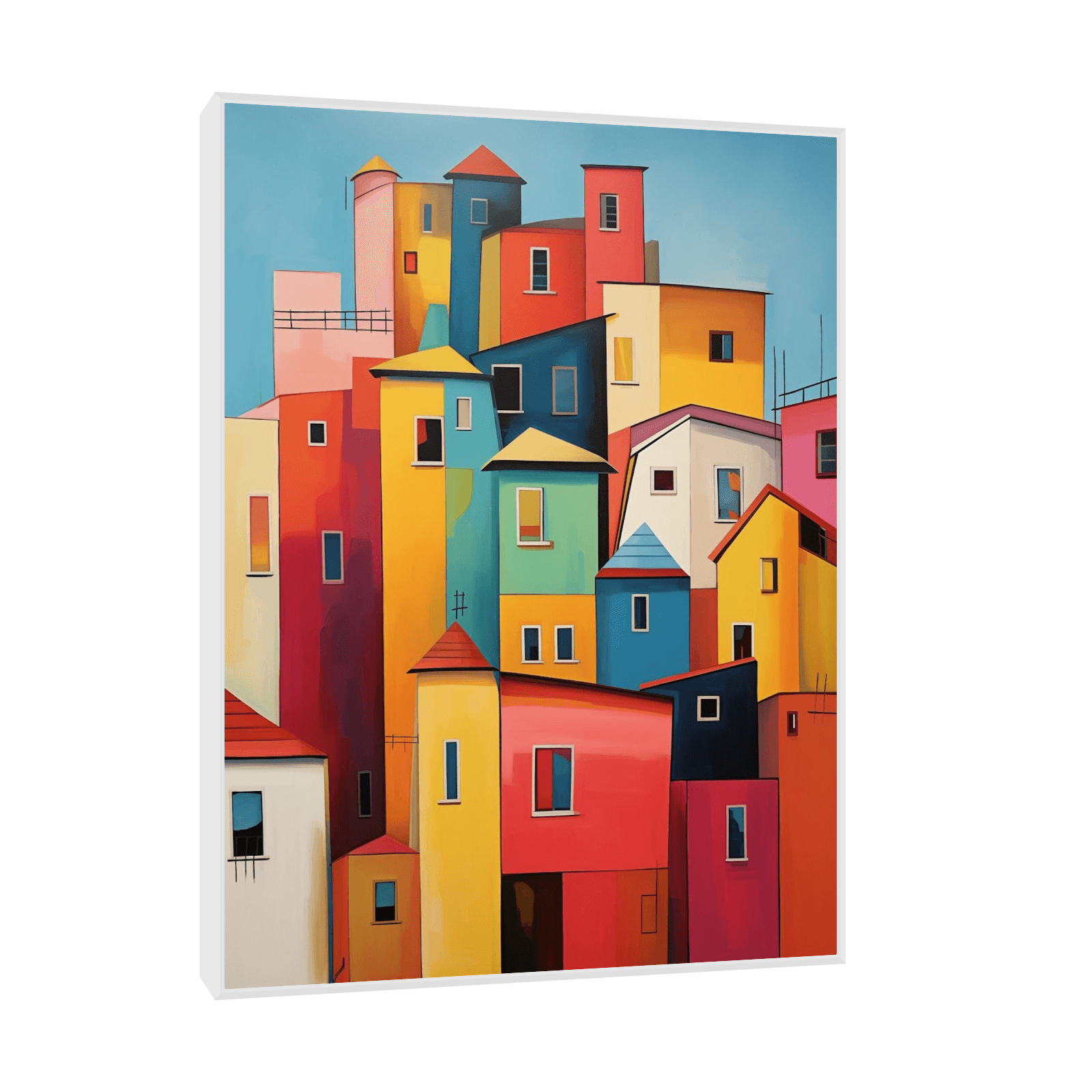 Colorful city buildings - ArtDeco Canvas