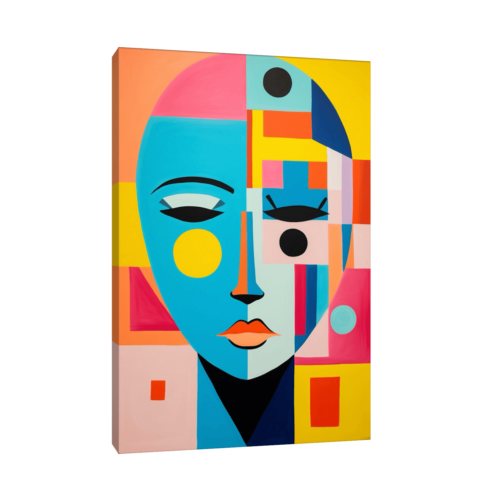 Colorful geometrical shapes of a head - ArtDeco Canvas