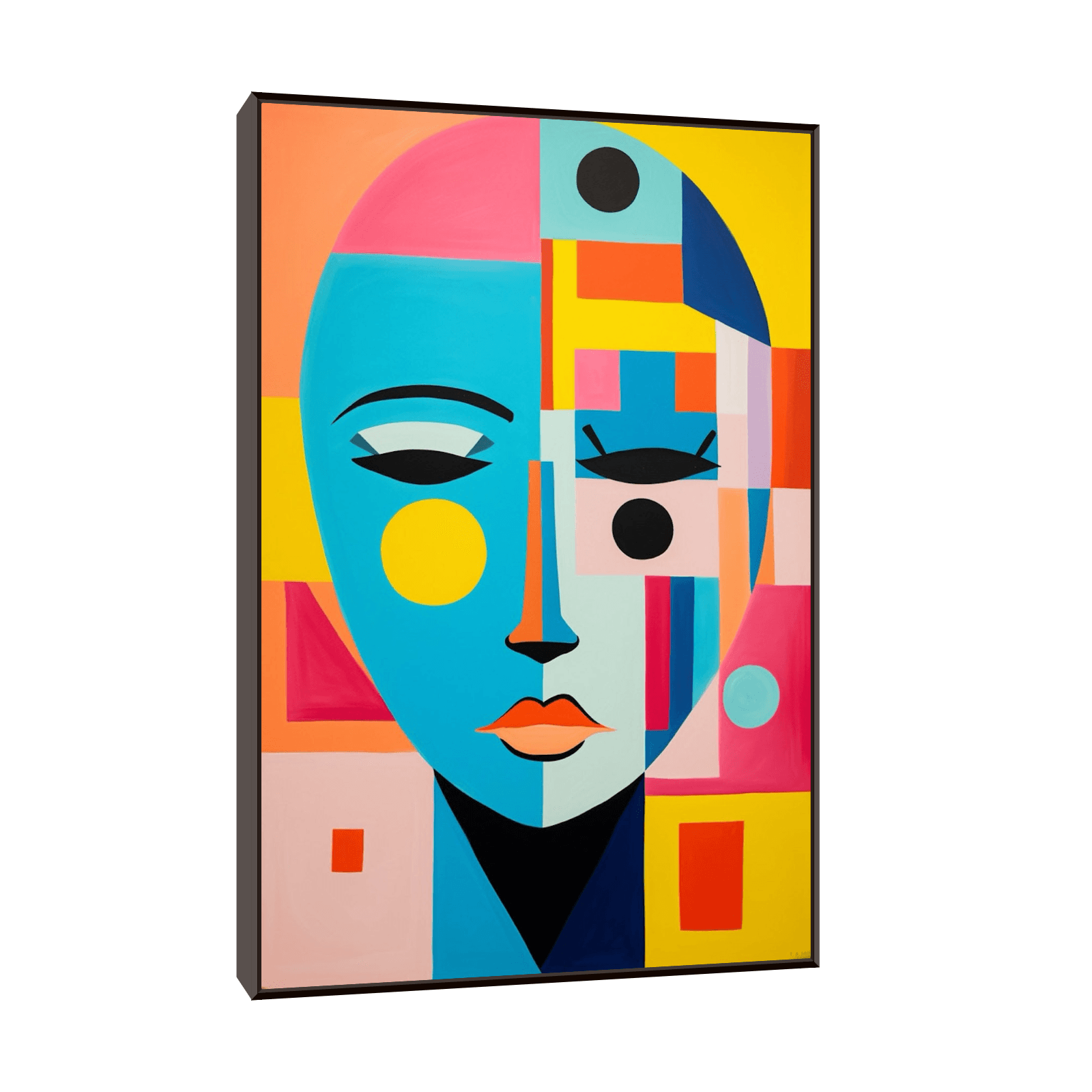 Colorful geometrical shapes of a head - ArtDeco Canvas