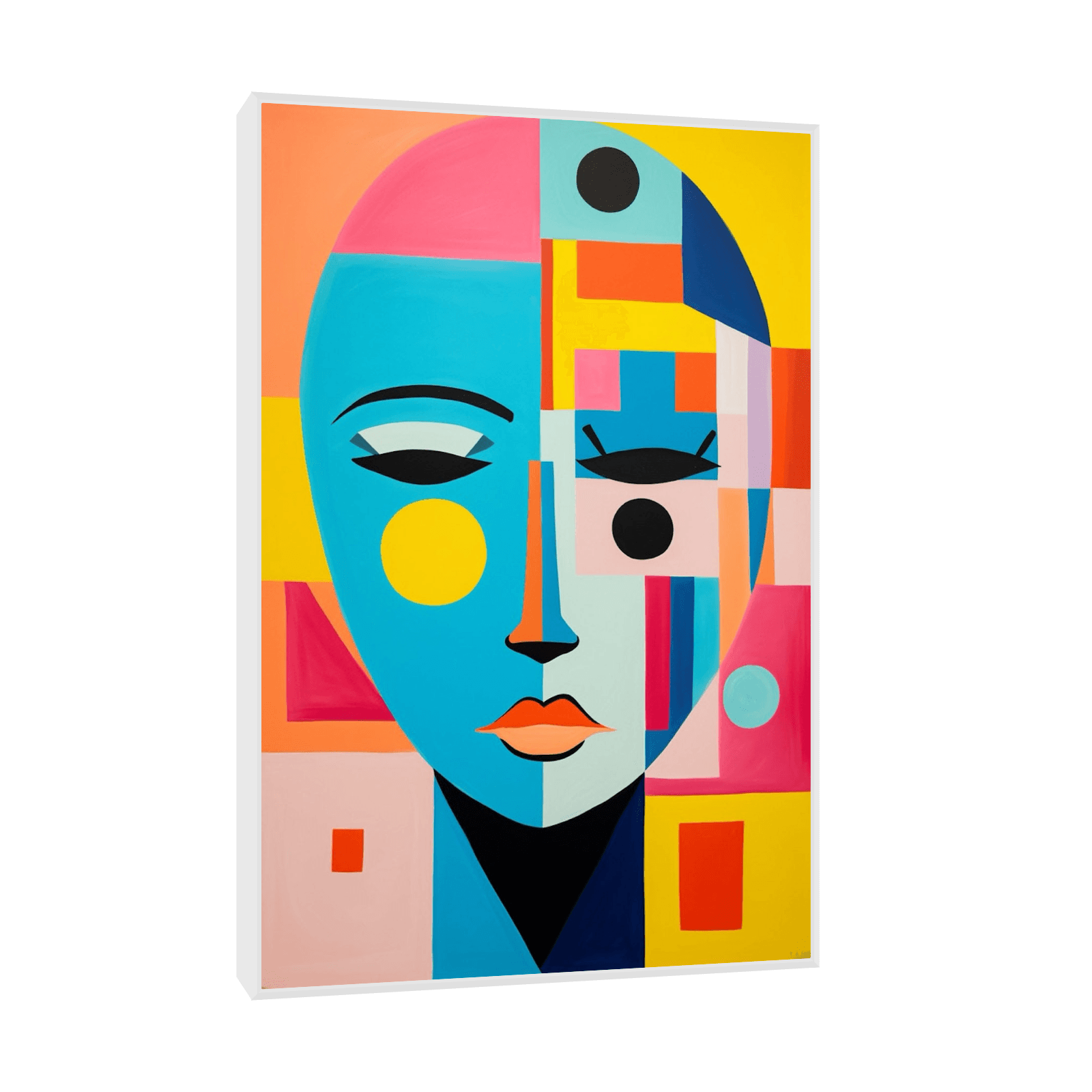 Colorful geometrical shapes of a head - ArtDeco Canvas