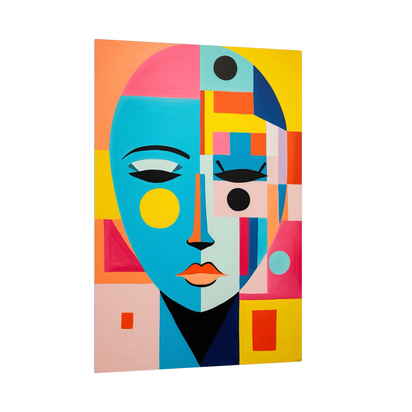 Colorful geometrical shapes of a head - ArtDeco Canvas