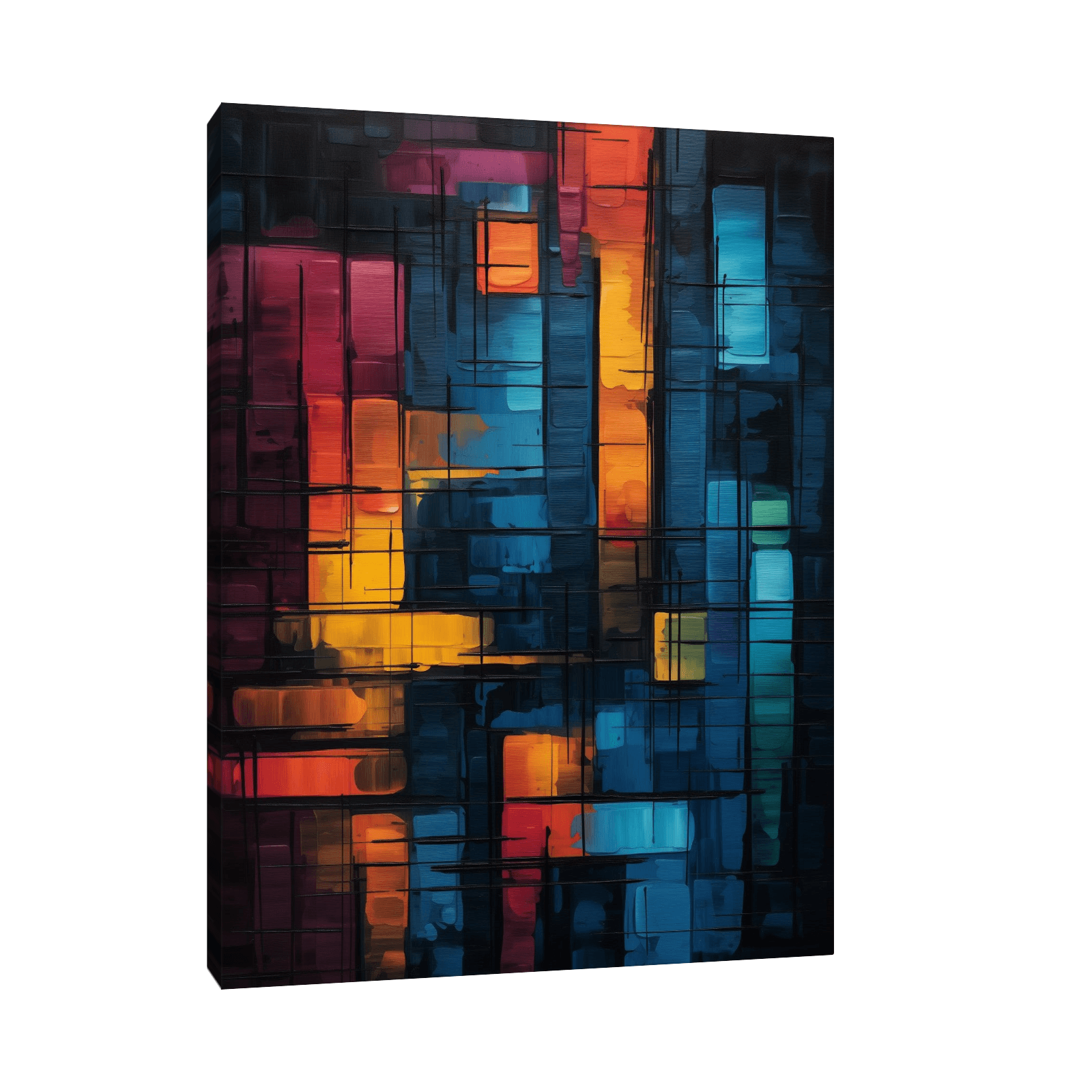 Colorful tetris - ArtDeco Canvas